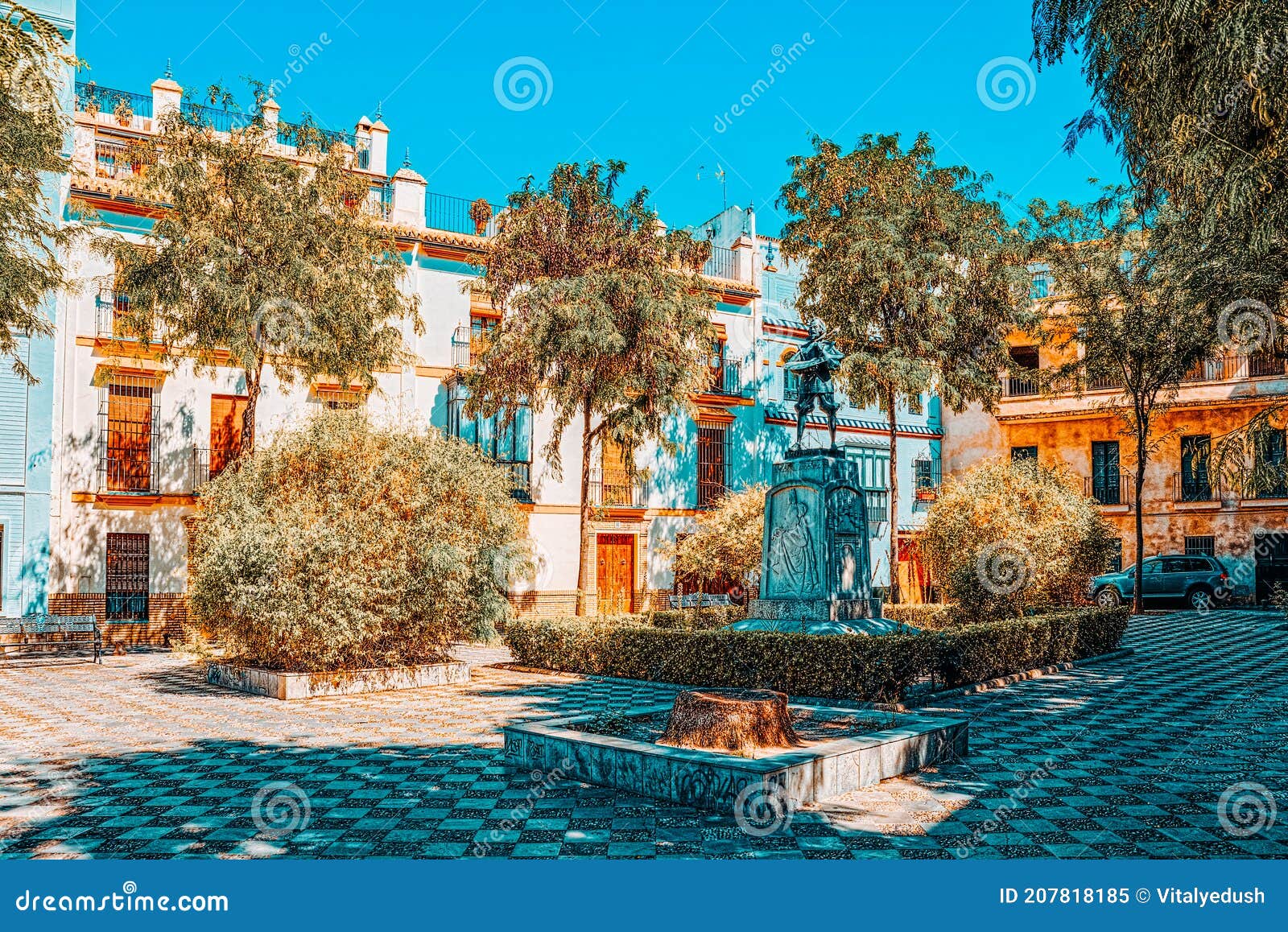 square of pilate plaza de pilatos and zurbaran statue estatua