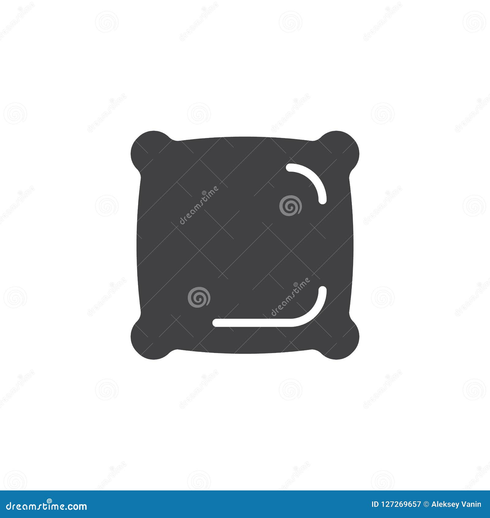 Download Square Pillow vector icon stock vector. Illustration of simple - 127269657