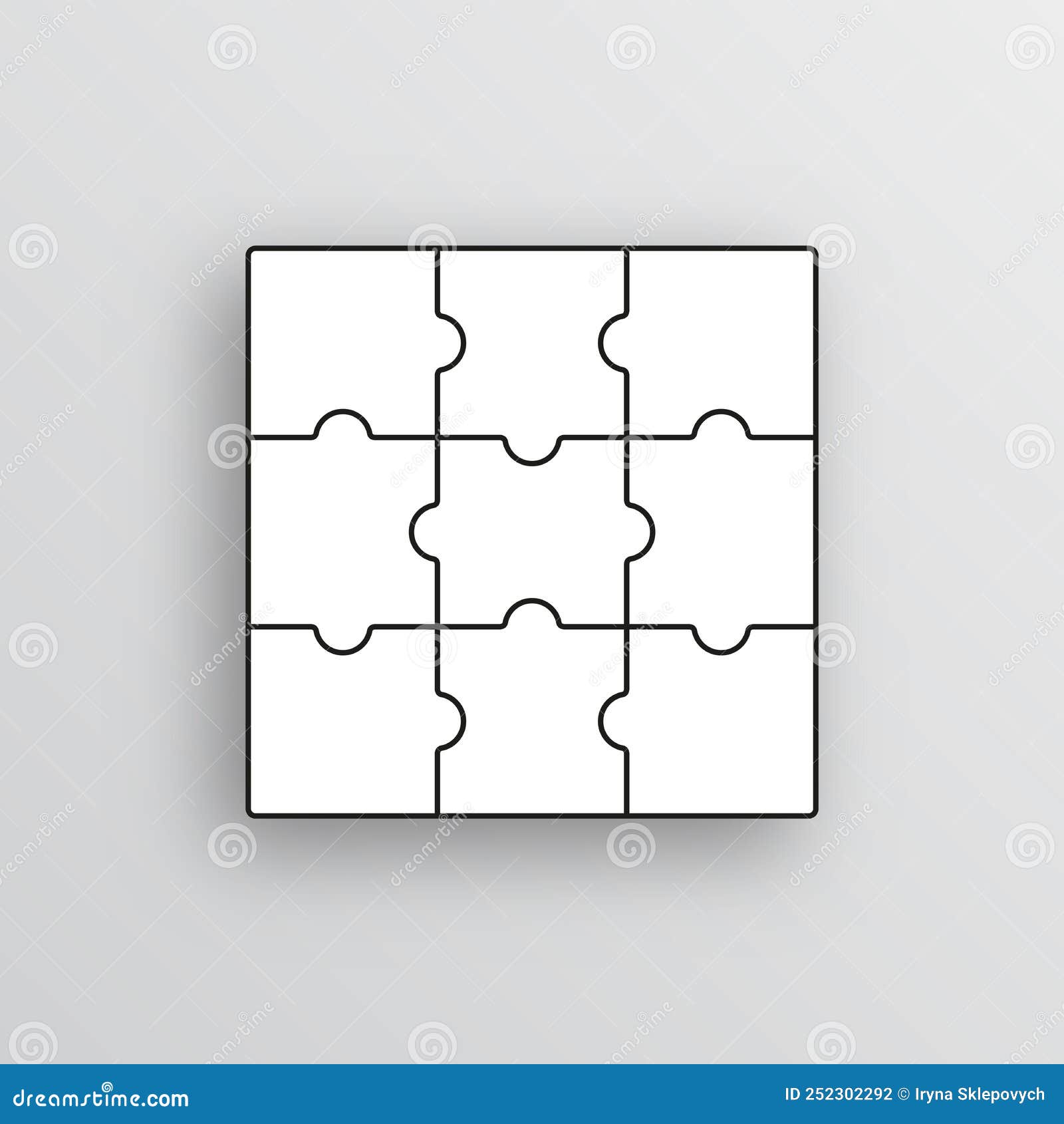 Jigsaw puzzle grid. Puzzle game blank vector pattern or picture parts  matching quiz or riddle simple texture. Challenge solve concept, fragment  connect jigsaw game mosaic empty background Stock Vector Image & Art 