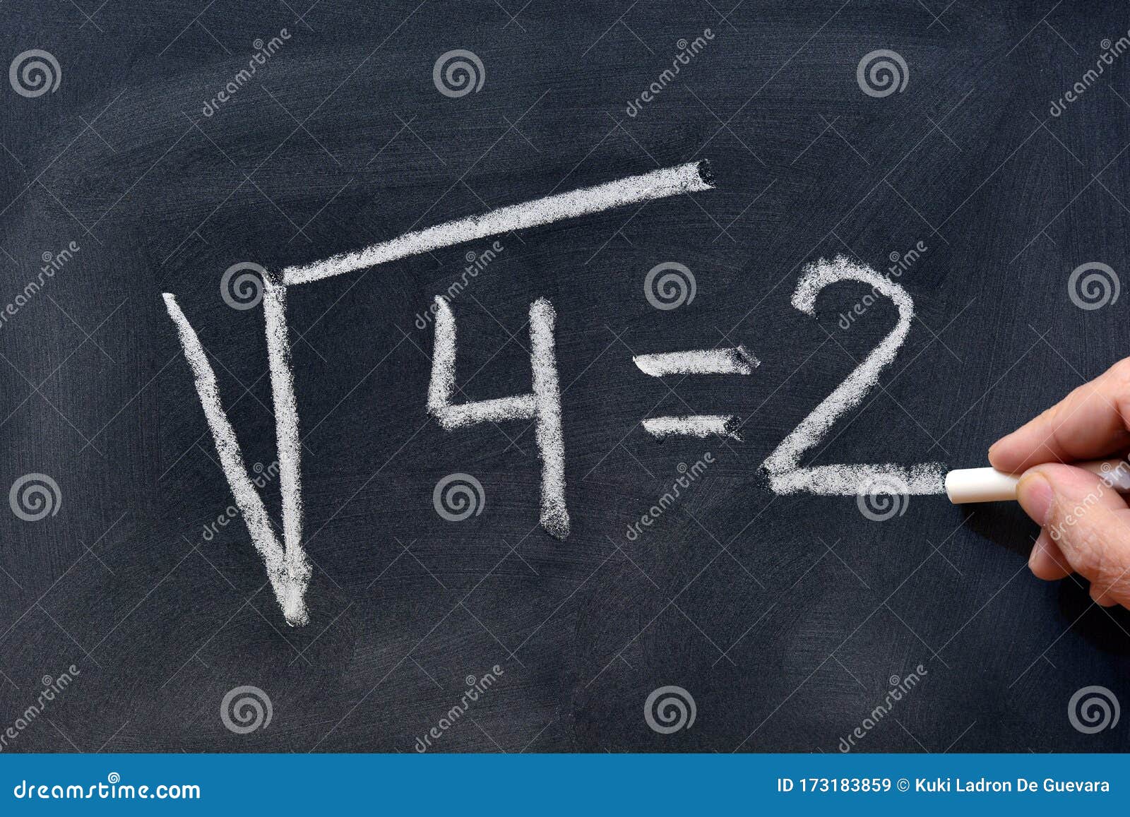 square root written on a blackboard