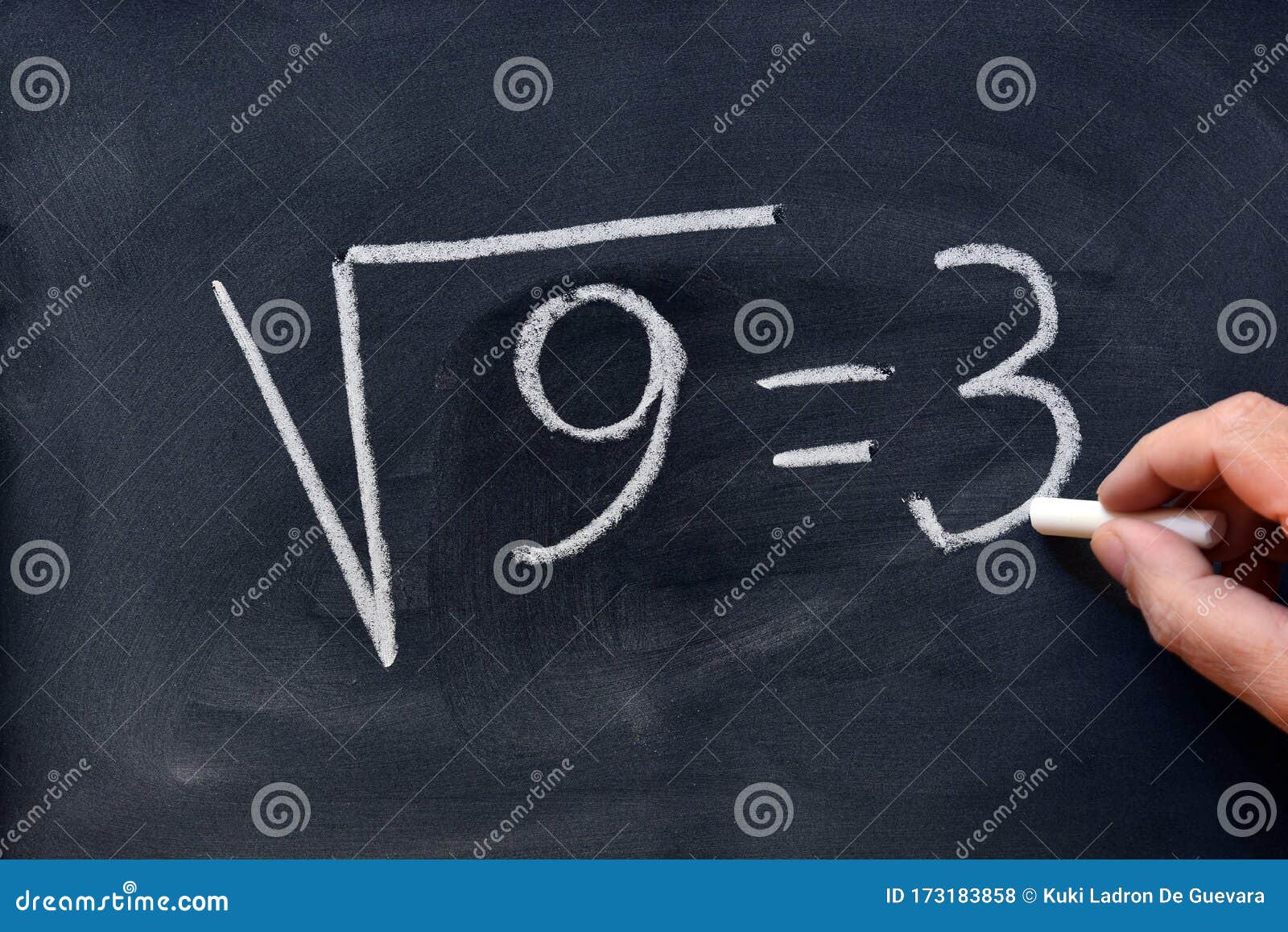 square root written on a blackboard