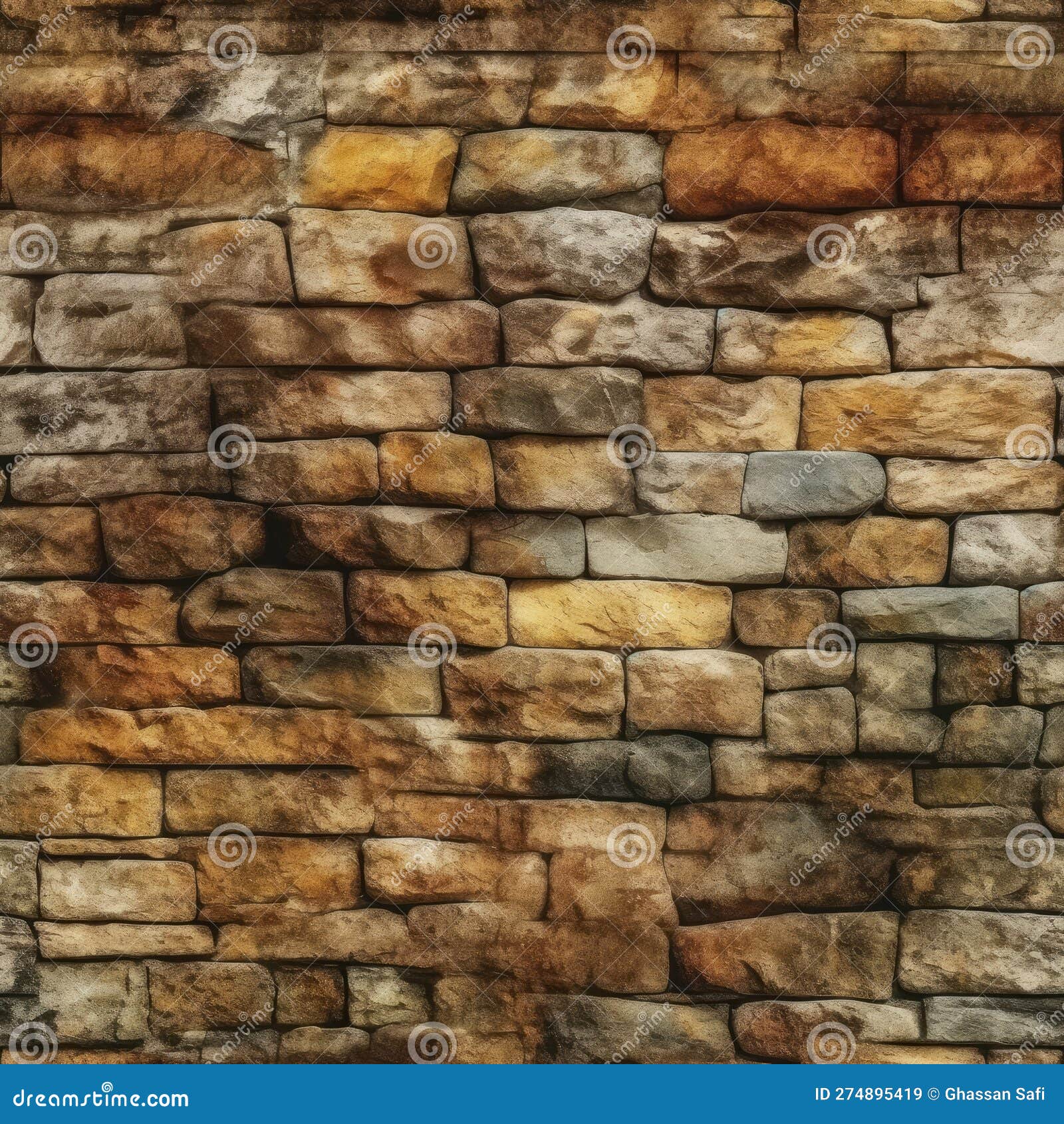 a square rustic stone wall pattern tile