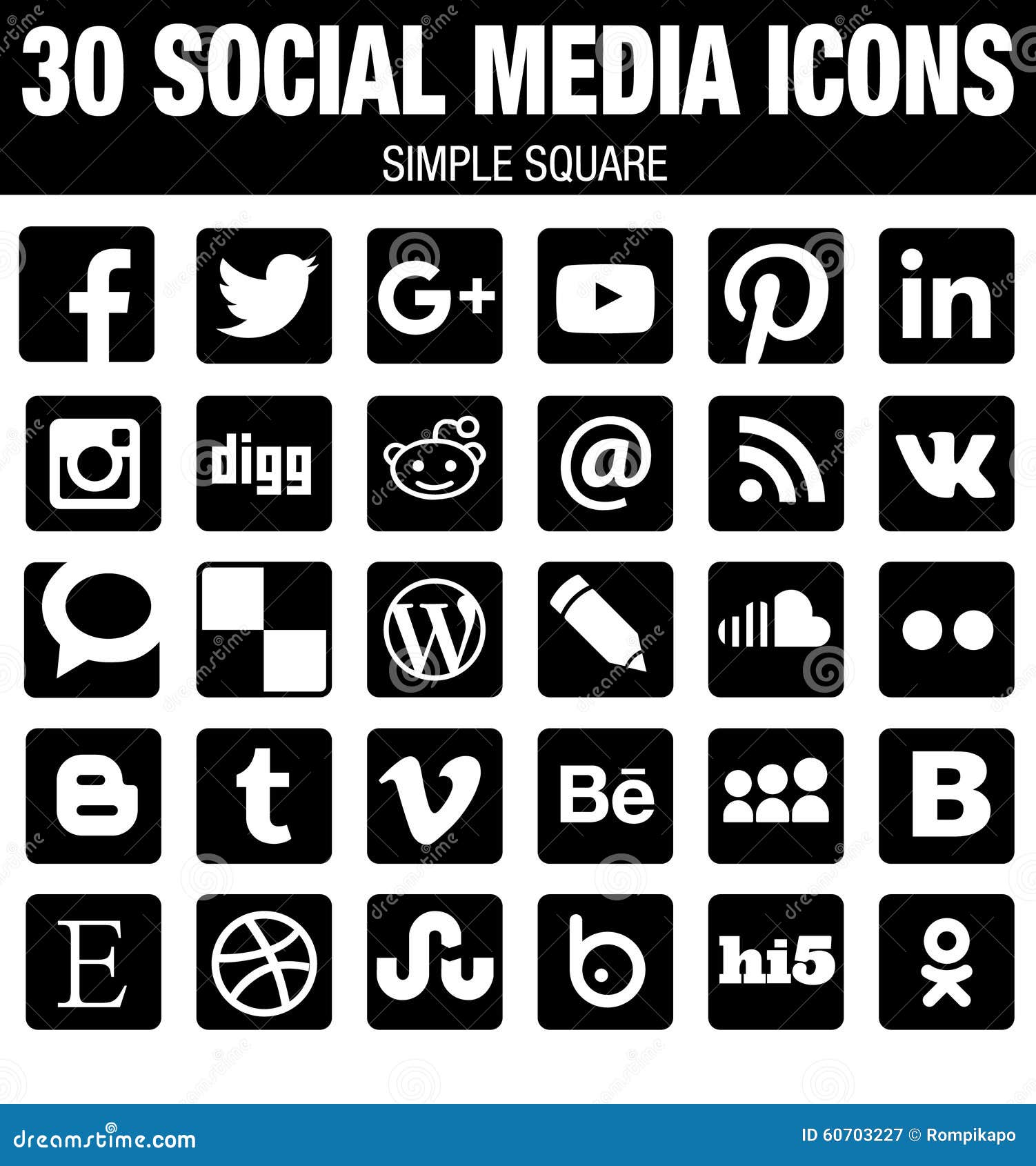 vector simple social media icons