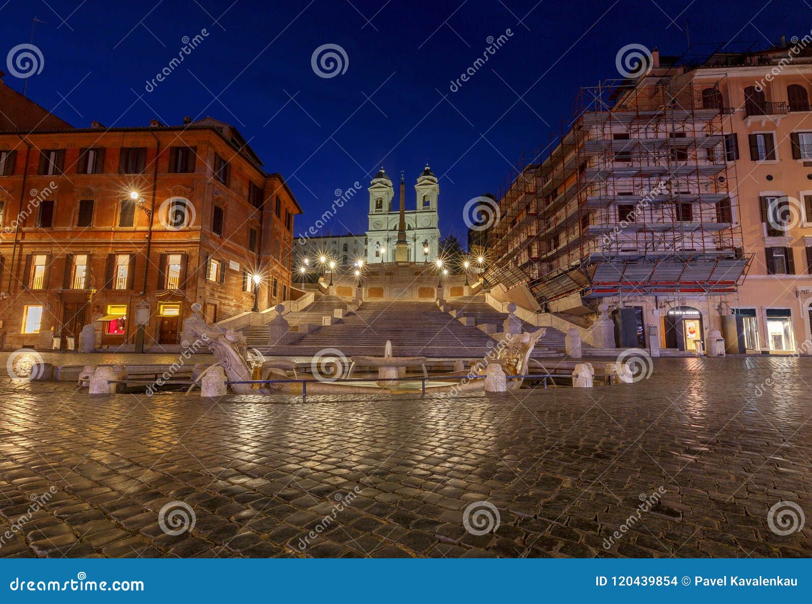 Rome. the Square of Spain. stock photo. Image of water - 120439854