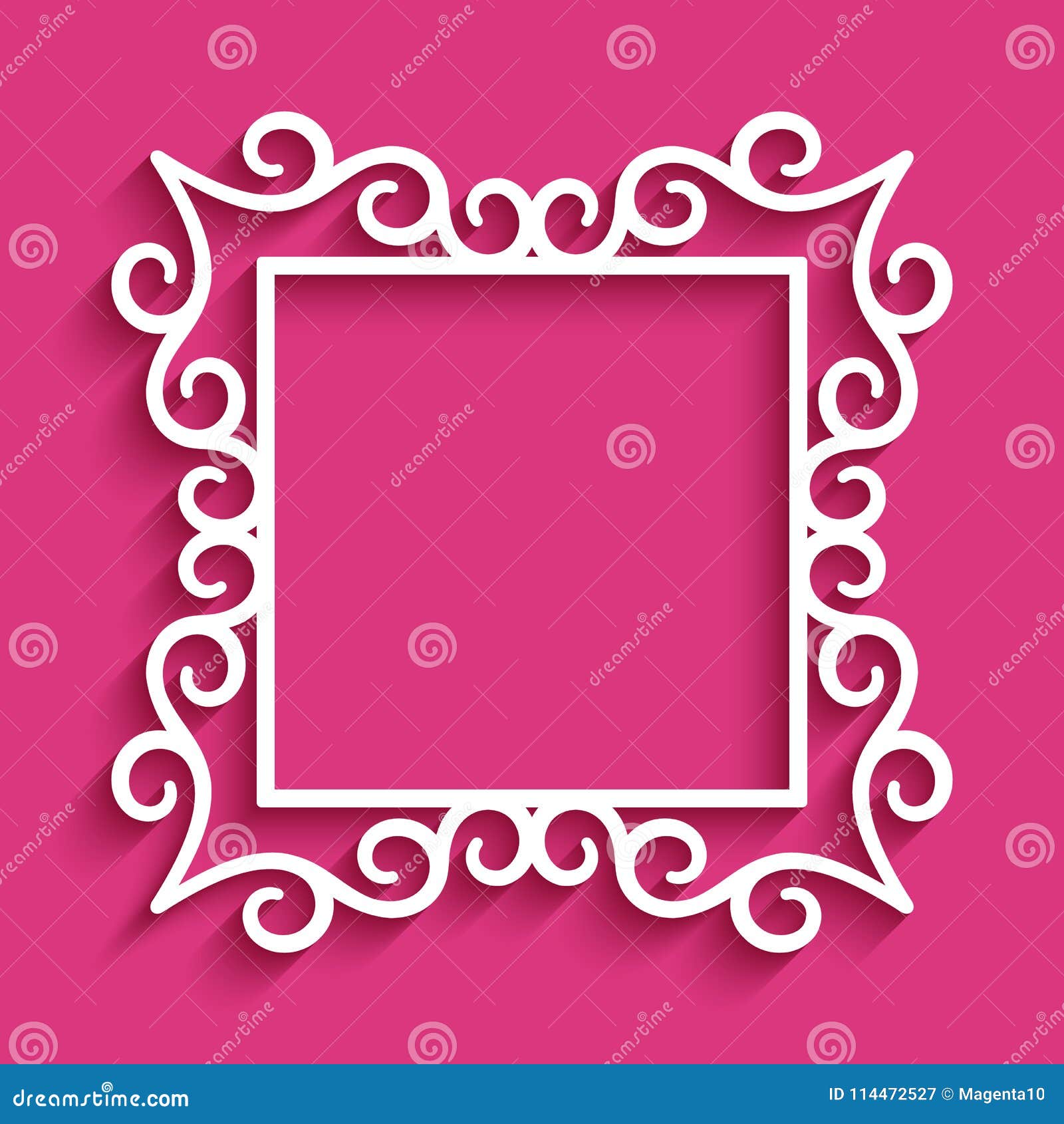 Download Square Frame With Cutout Paper Swirls Stock Vector ...