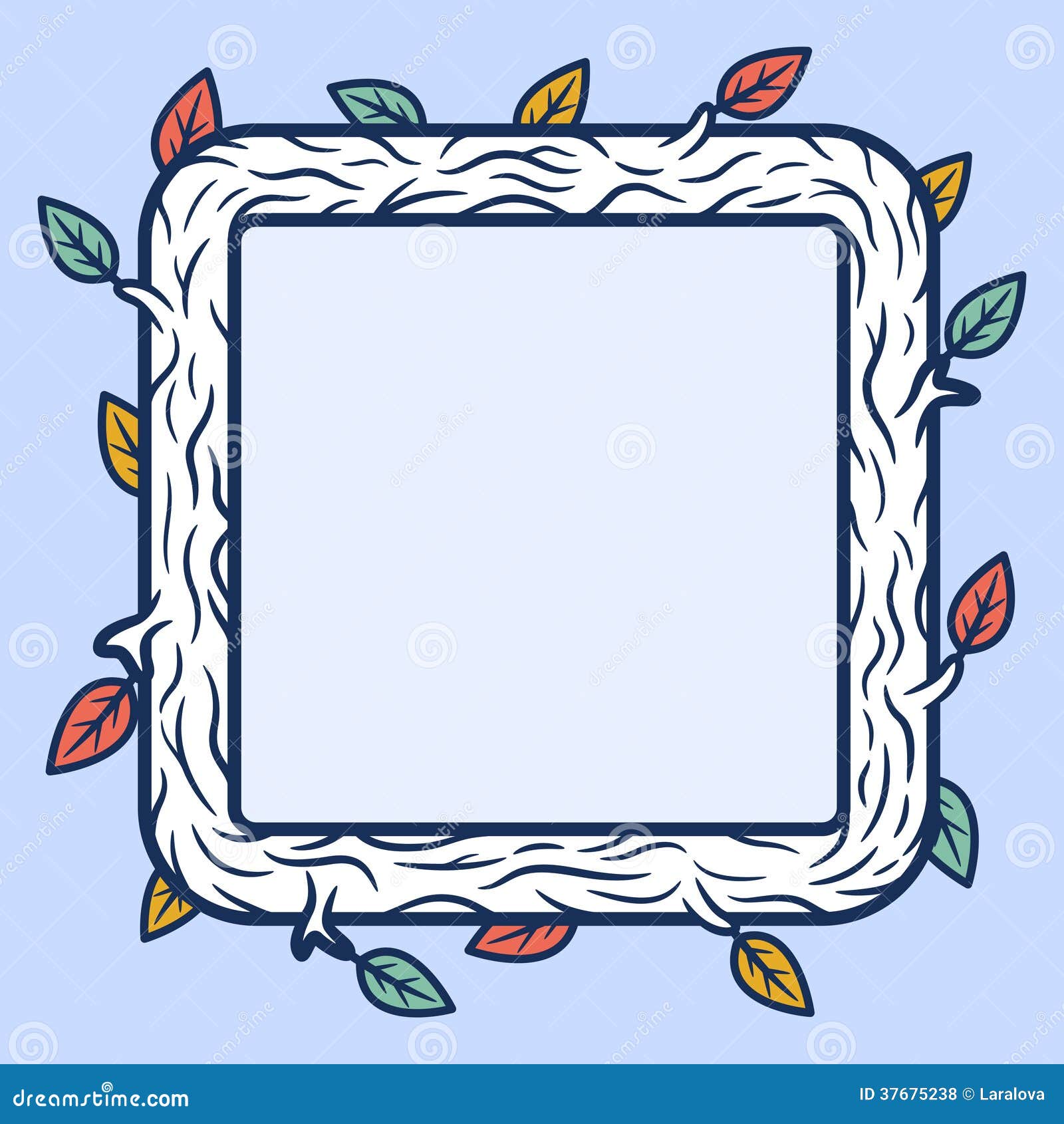 Square wooden frame stock vector. Illustration of leaf - 37675238