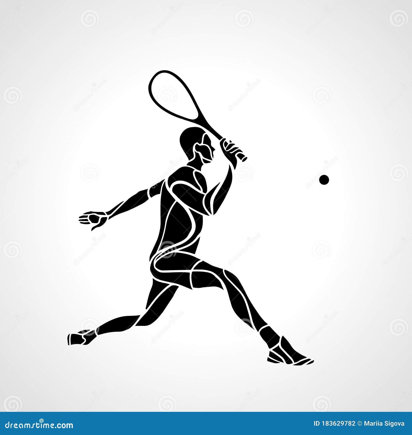 Squash Player Creative Abstract Silhouette Vector Eps10 Stock Vector Illustration of play