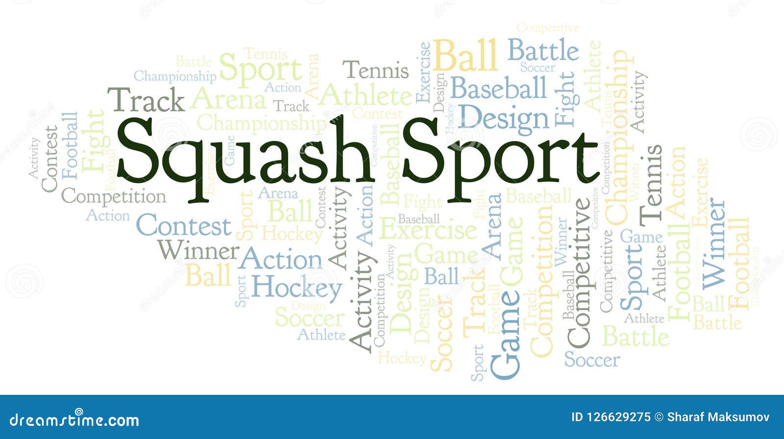 Squash Sport word cloud. stock illustration. Illustration of game