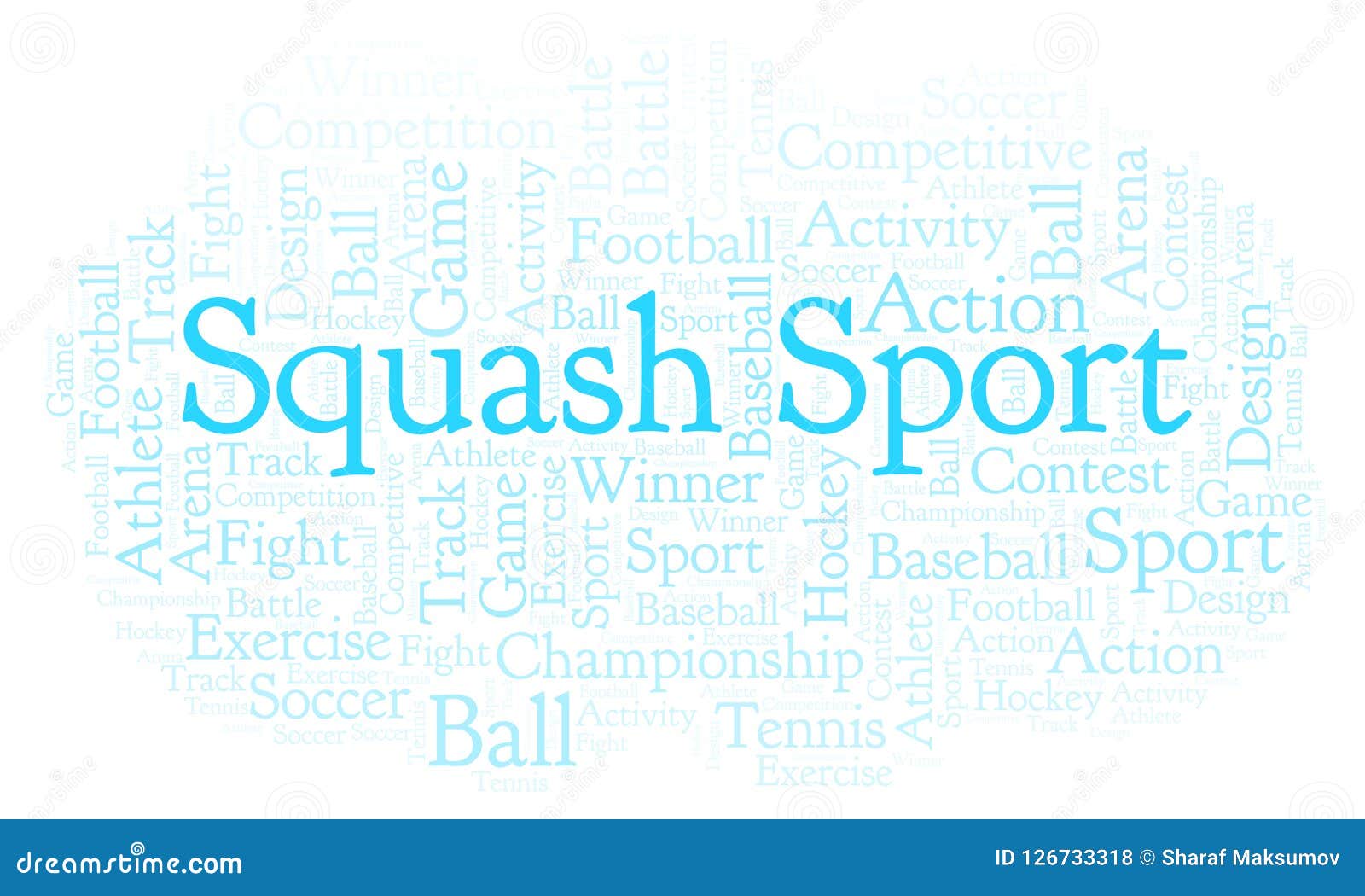 Squash Sport word cloud. stock illustration. Illustration of