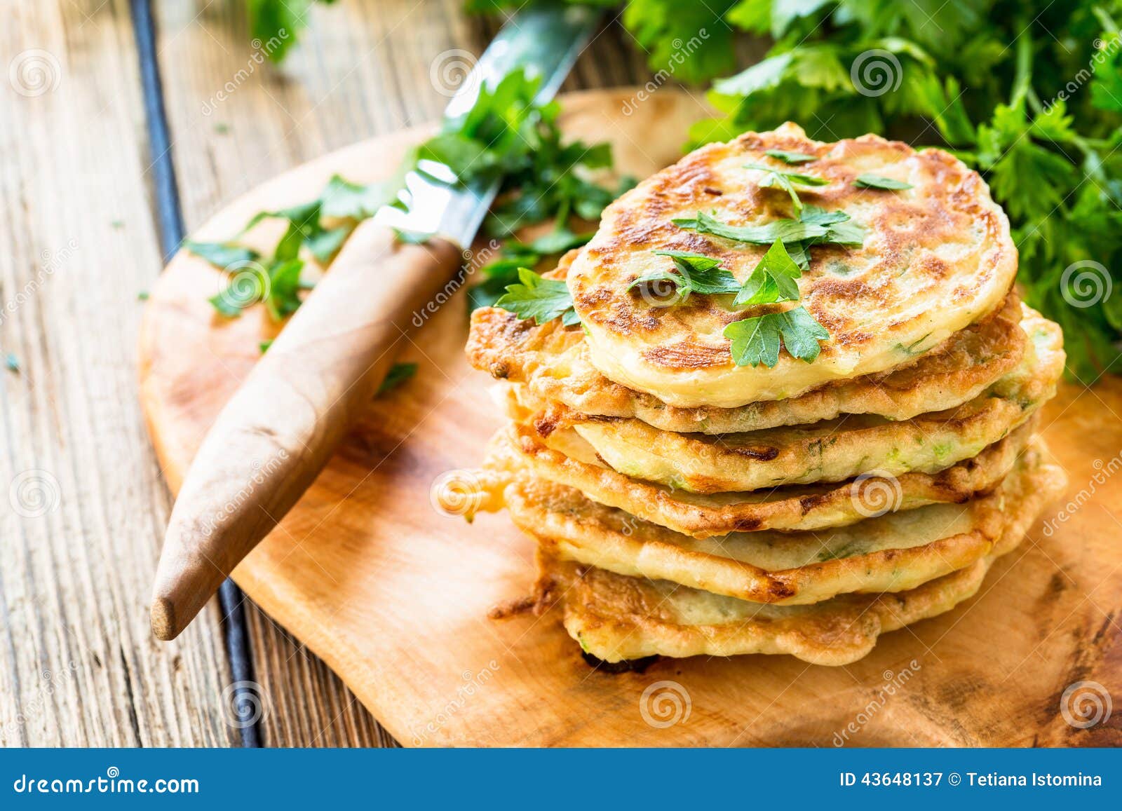 Squash and Zucchini Fritters Stock Image Image of cooking, garnish