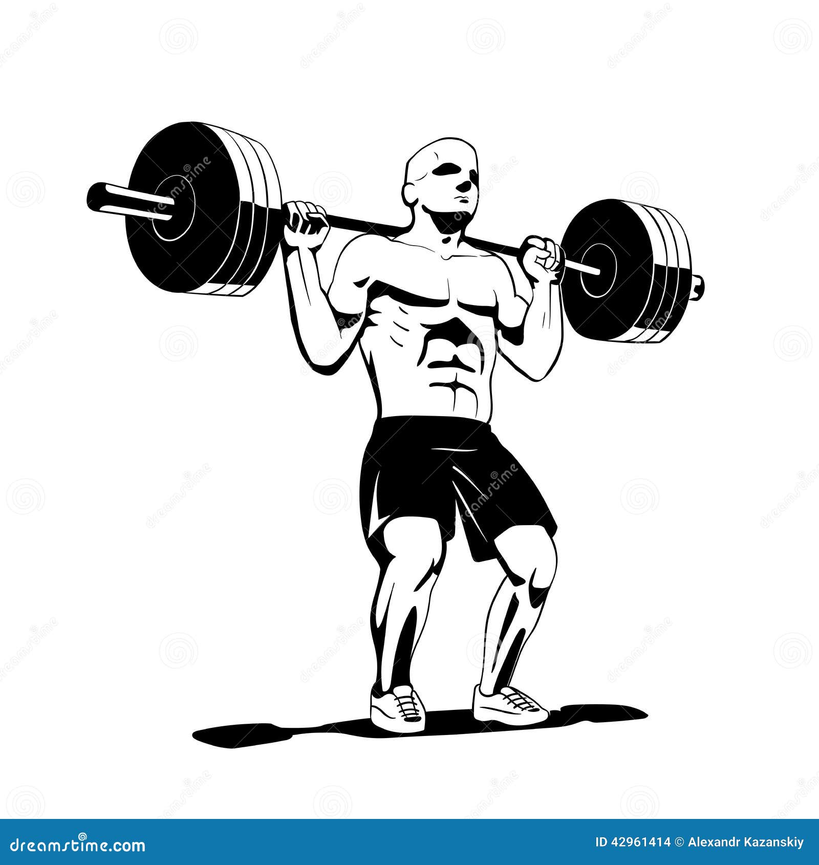 Squat stock vector. Image of cartoon, power, adult, effort - 42961414