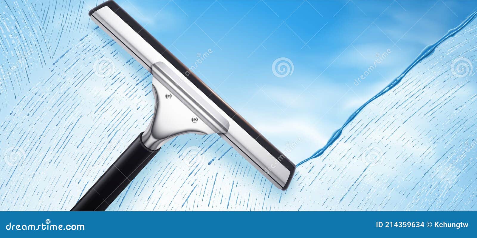 squeegee cleaning glass