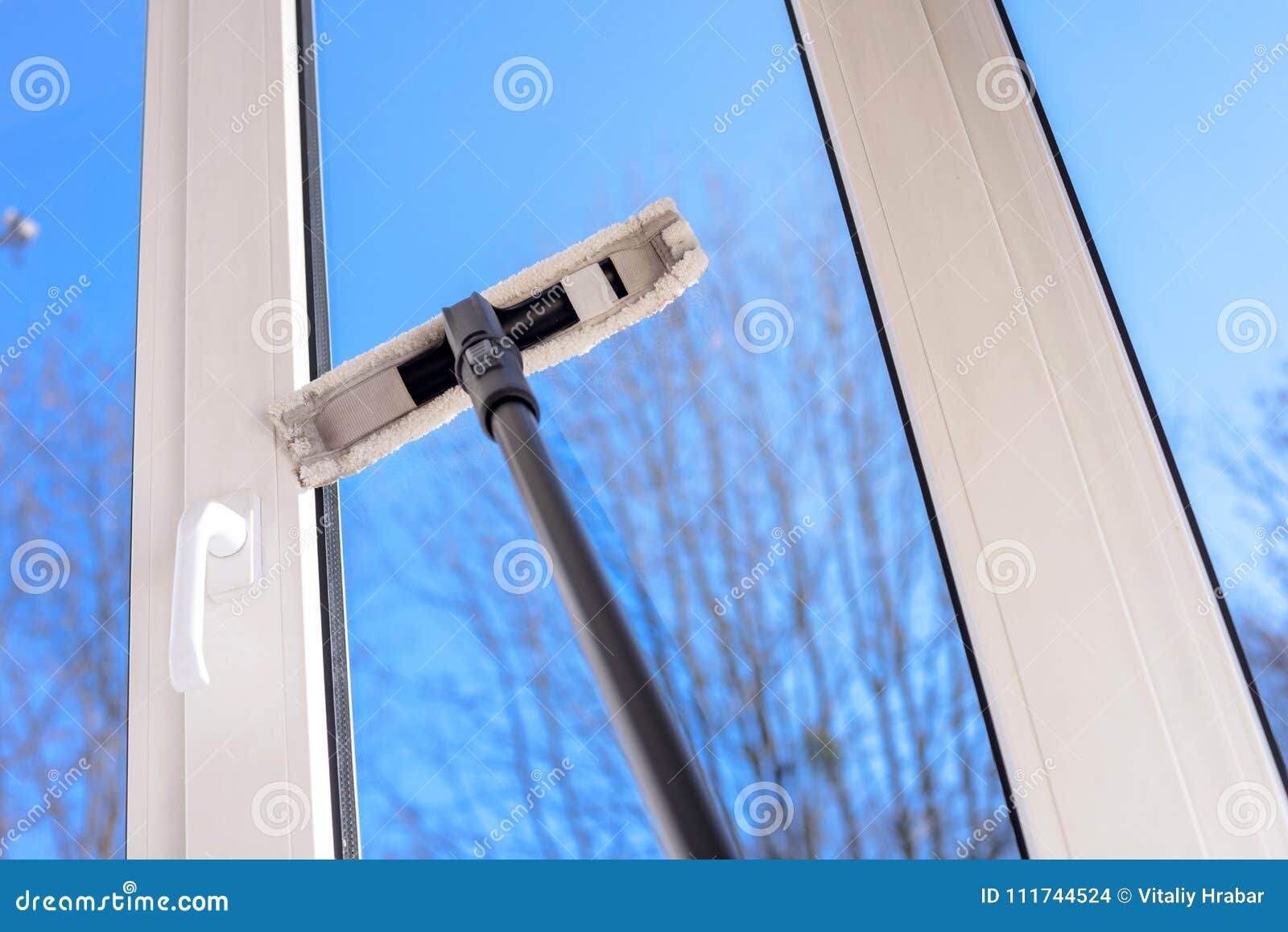 Squeegee Cleaning Plastic Vinyl Window Stock Photo Image of close, element 111744524
