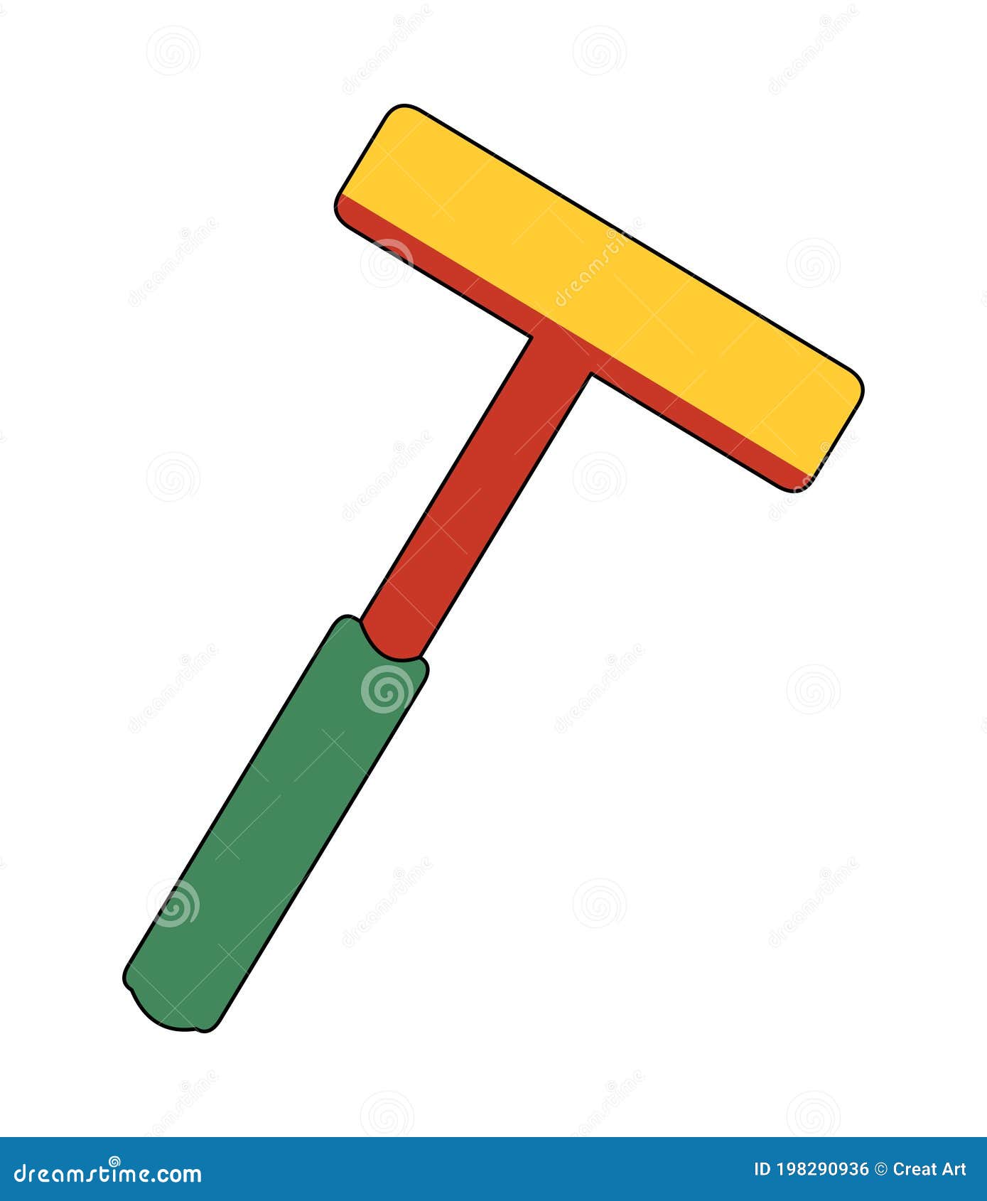 Vector Of Squeegee Scraping On House Shape In Blue Color With Spray