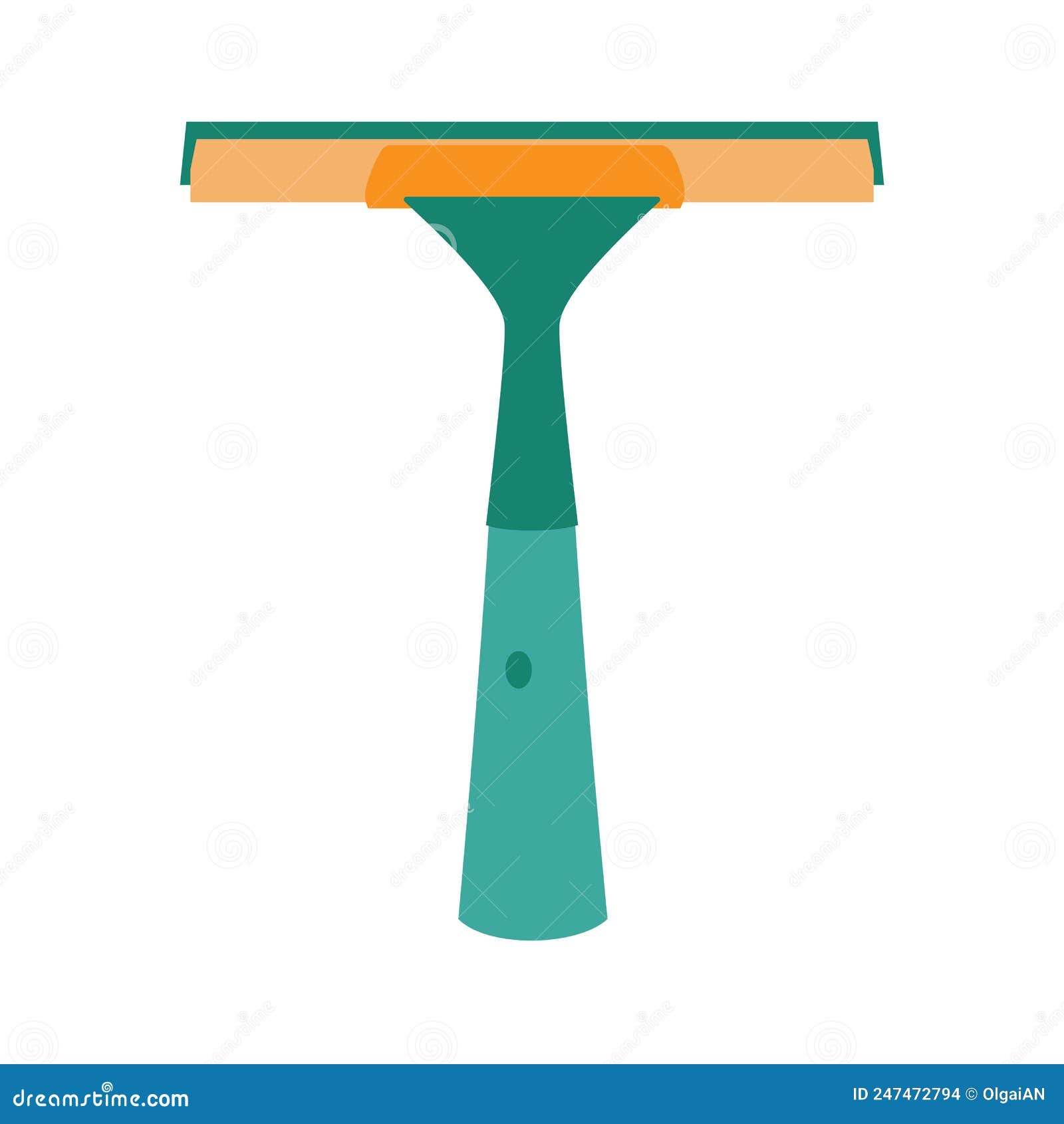 Squeegees. Window Cleaner with Rubber Nozzle. Vector Illustration