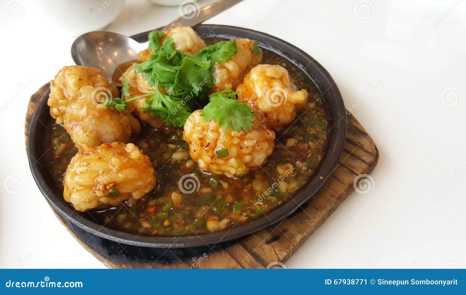Squid Balls Serving on the Hot Plate Stock Image Image of balls
