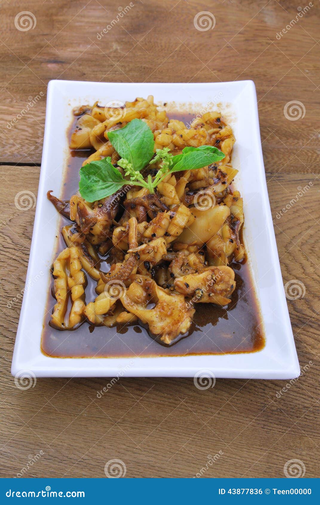 Squid. Chinese Stir-fried Squid with Black Pepper Stock Photo - Image ...