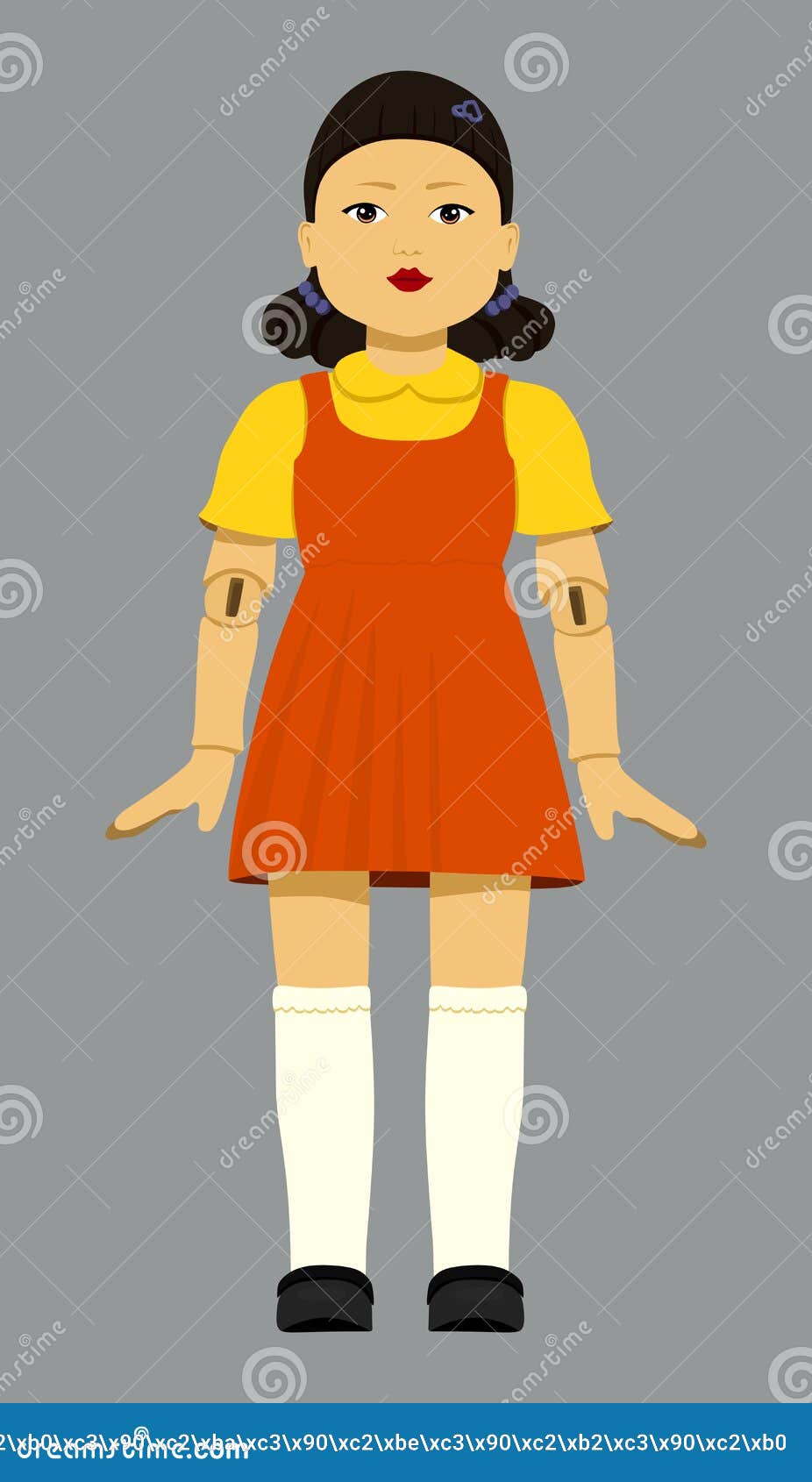 Squid Game. a Creepy Girl Doll. Vector Stock Vector - Illustration of game,  design: 233088638