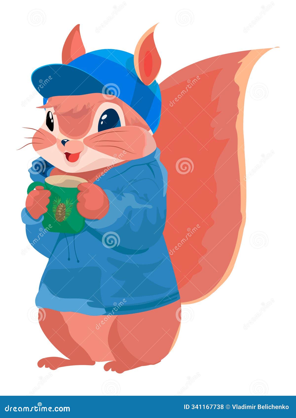 squirrel boy drinks hot drink