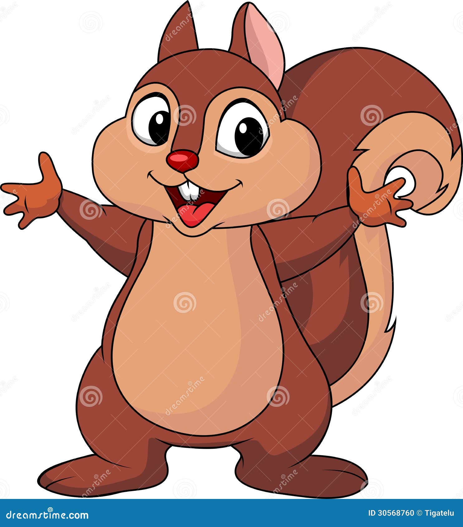 Squirrel Cartoon Waving Hand Stock Vector - Illustration of happiness,  humor: 30568760