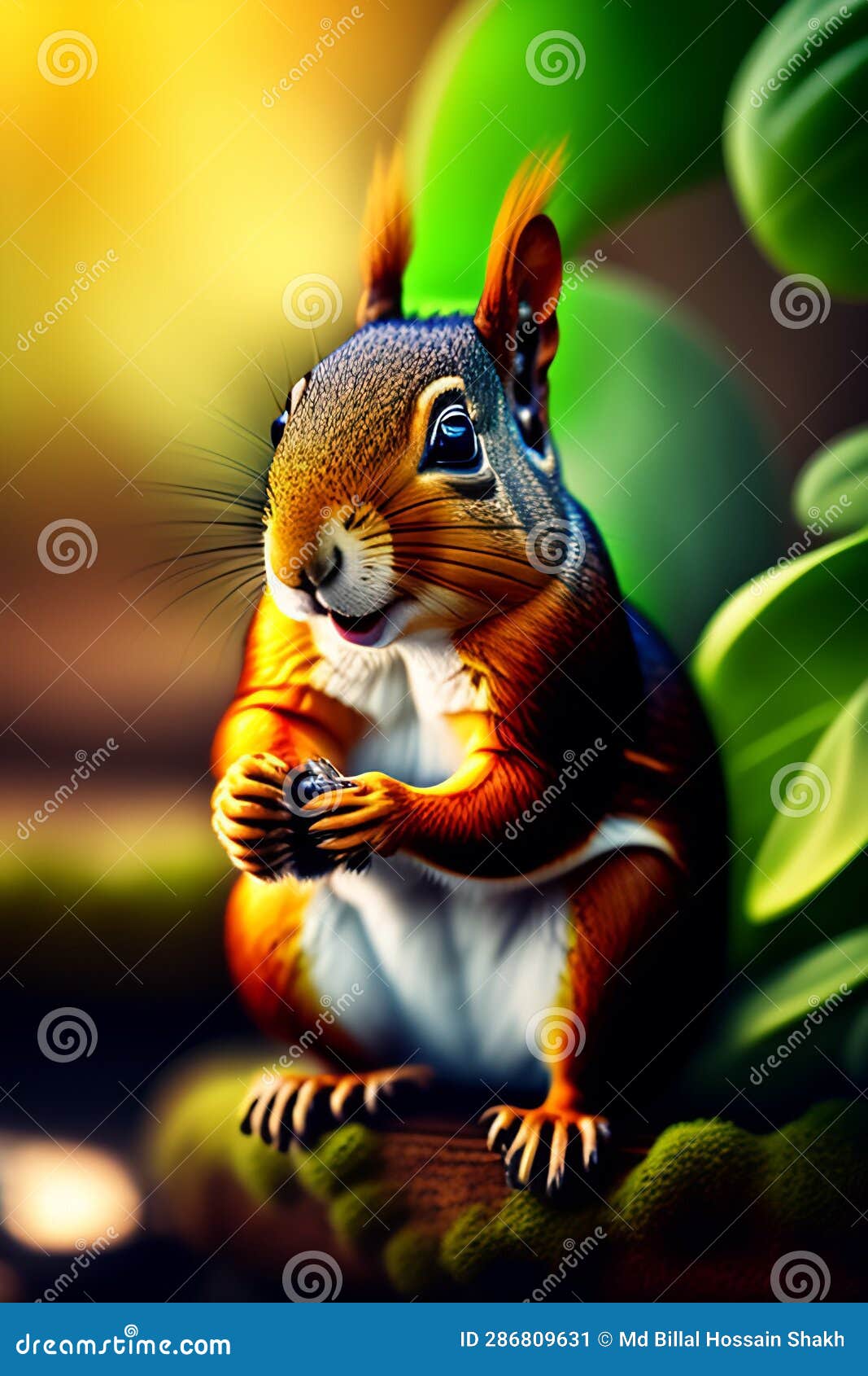 a squirrel holding a nut-ai genareted image.