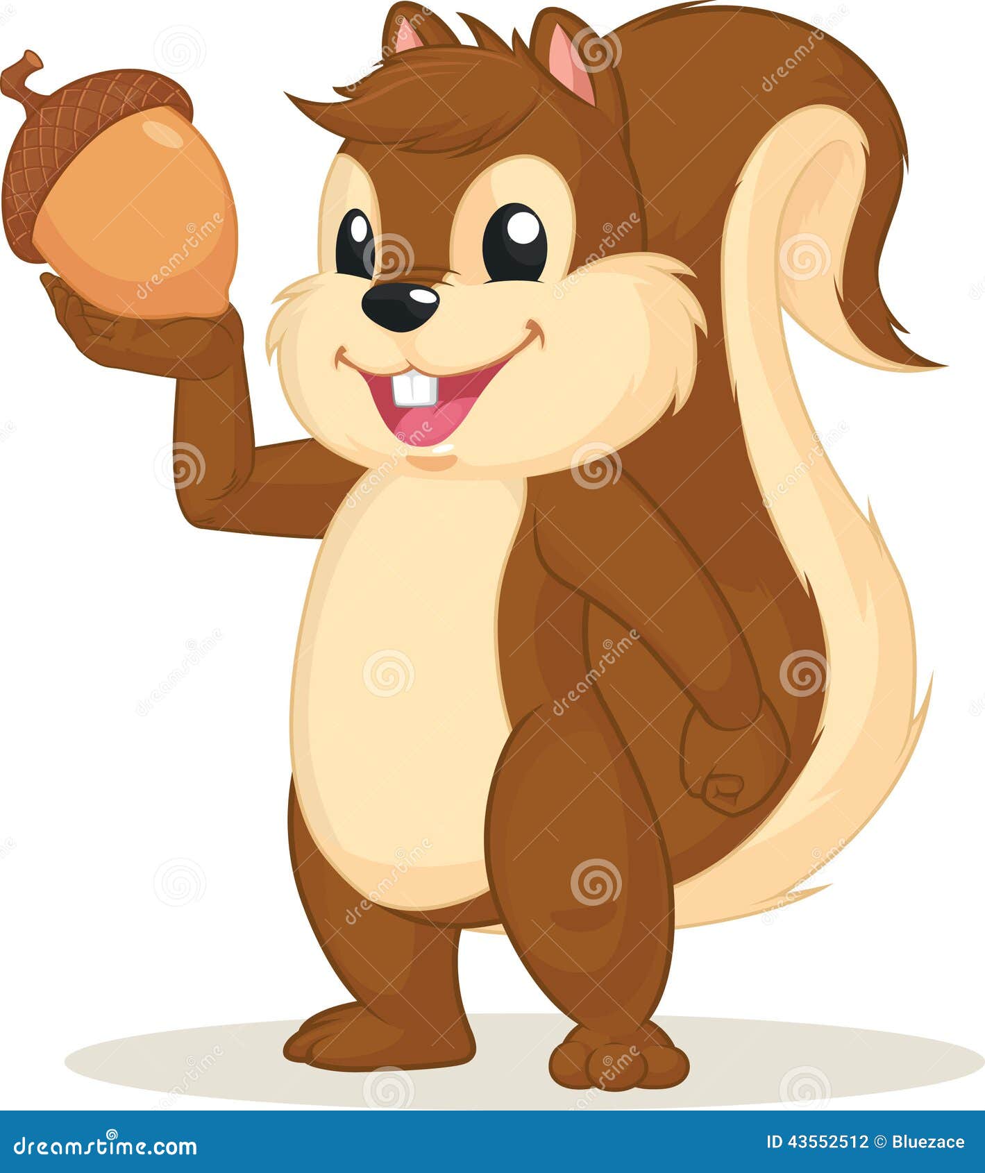 Squirrel Mascot Holding Nut Stock Vector - Image: 43552512