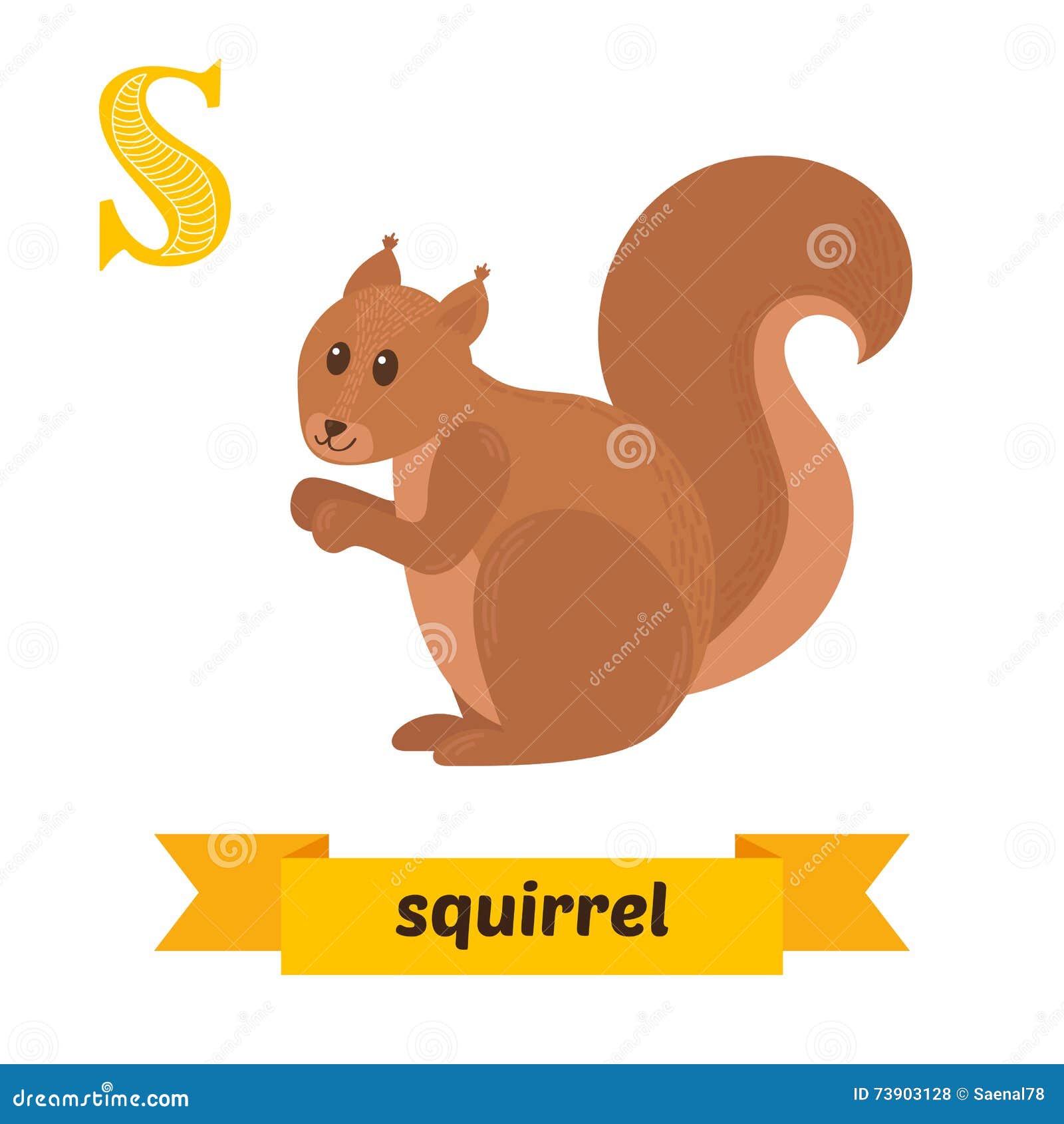 Squirrel. S Letter. Cute Children Animal Alphabet in Vector Stock Vector -  Illustration of letter, child: 73903128