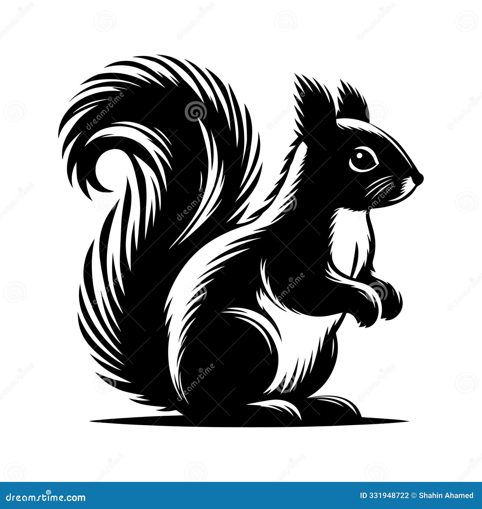 squirrel silhouette  art  bushy tail