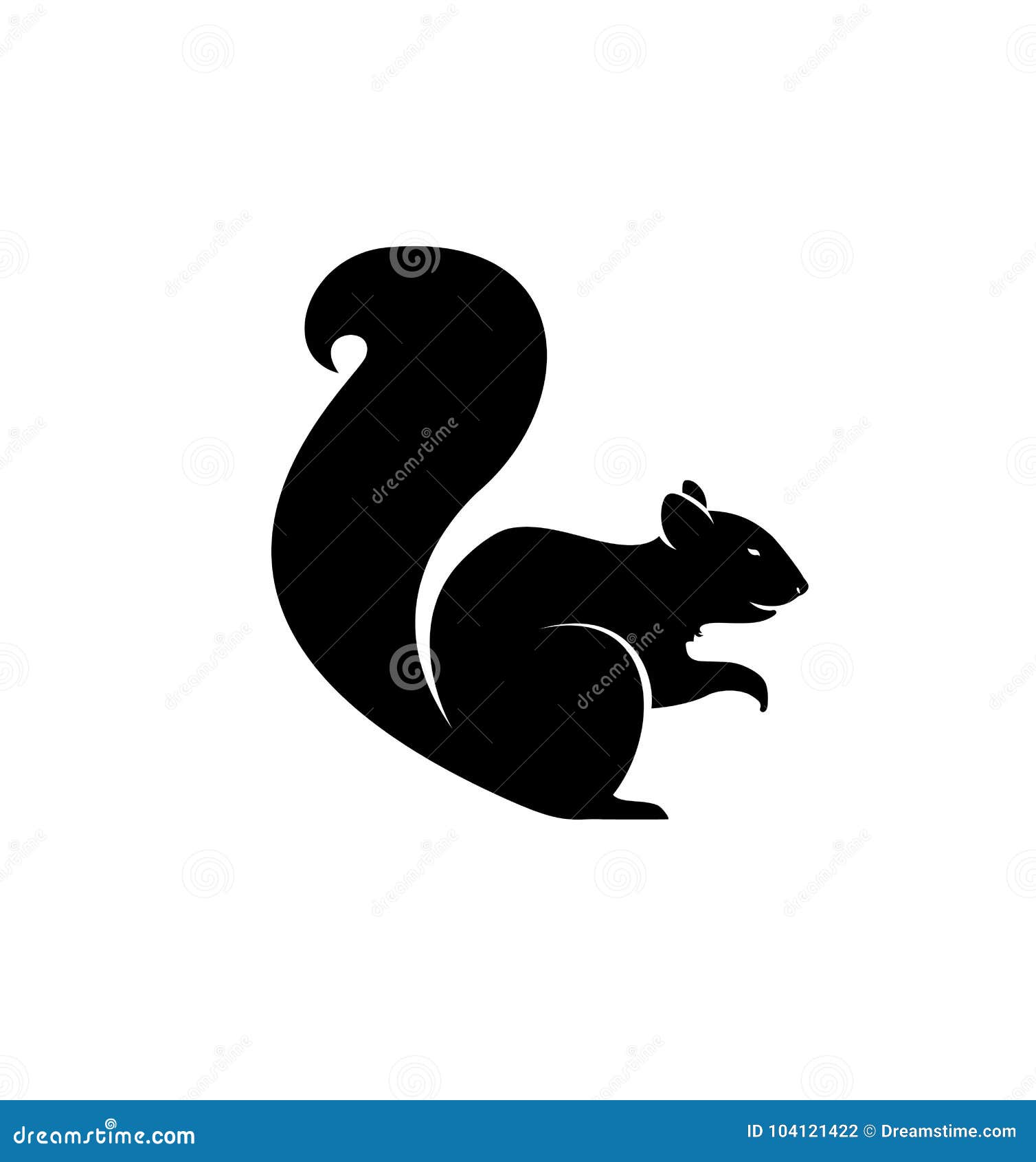 Silhouette With Squirrel Wild Animal Stock Illustration CartoonDealer