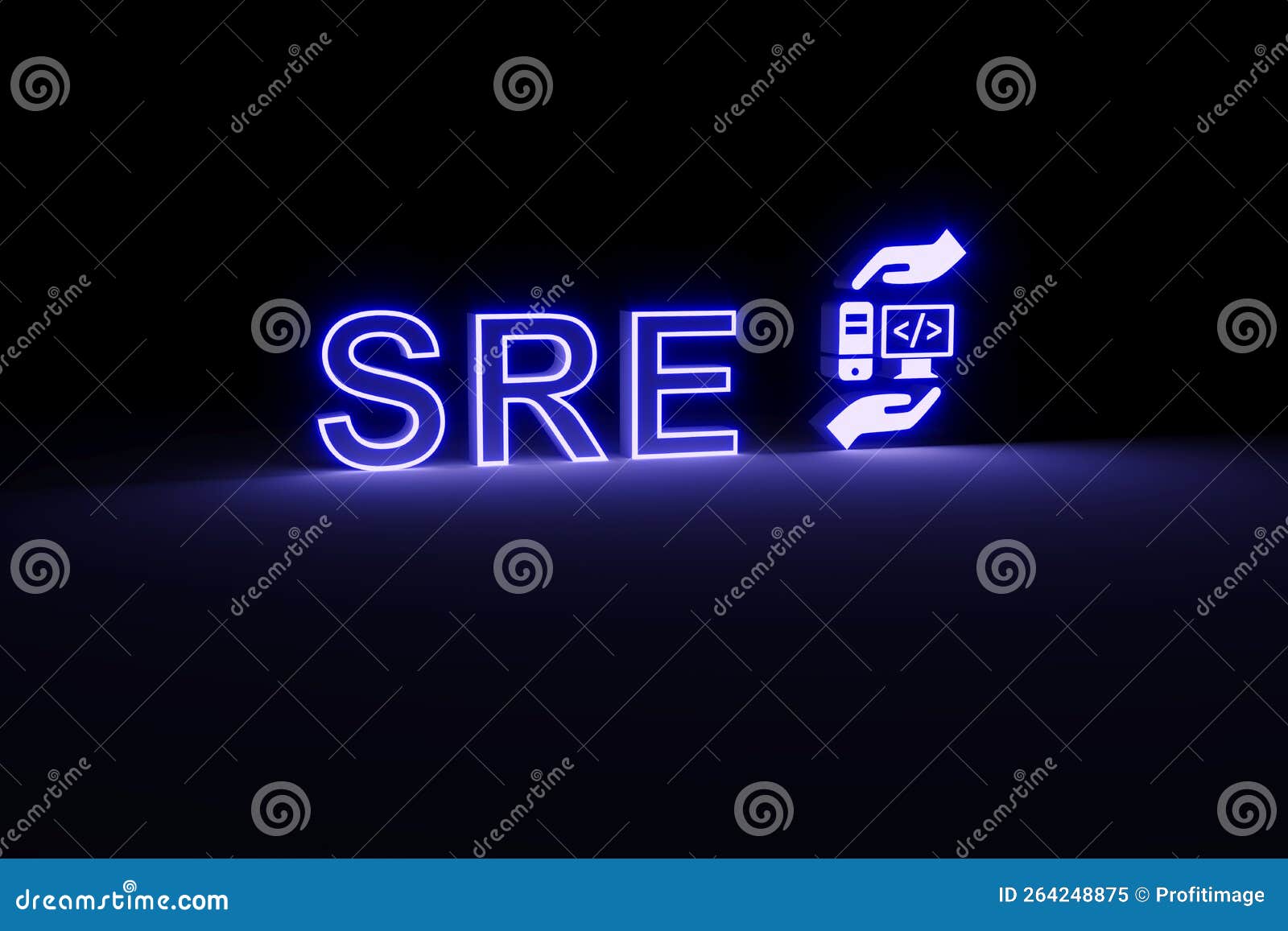 sre neon concept self illumination background 3d