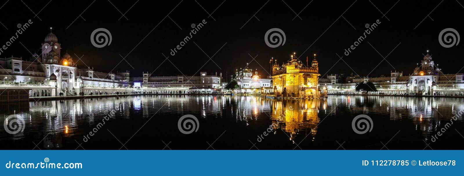 Panoramic View of Sri Harmandir Sahib at Night, Golden Temple, Amritsar,  Punjab, India Stock Image - Image of view, abode: 112278785