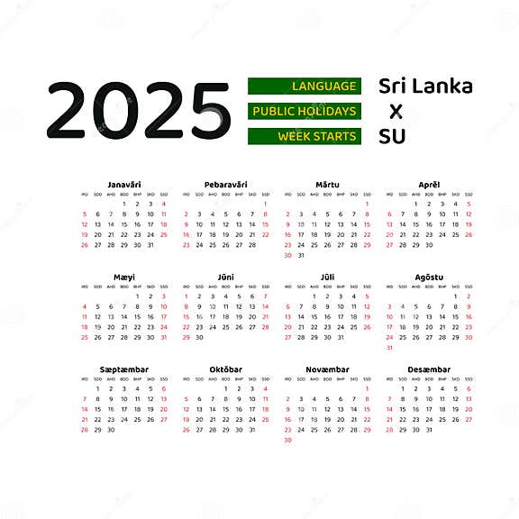 Sri Lanka Calendar 2025 With Holidays Pdf