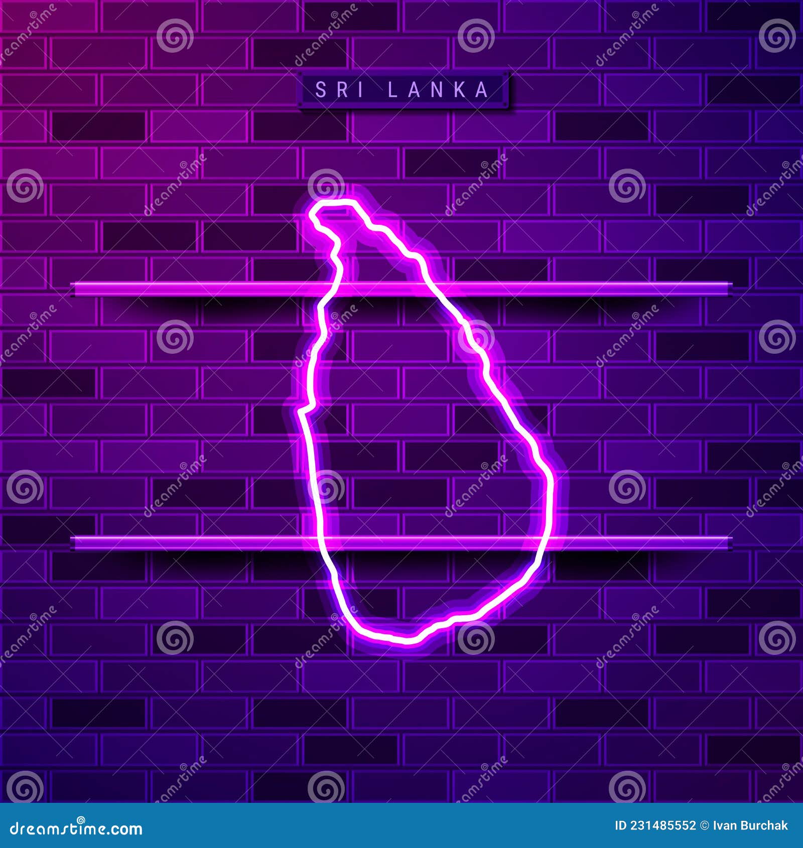 Sri Lanka Map Glowing Purple Neon Lamp Sign Cartoon Vector sri-lanka-map-glowing-purple-neon-lamp-sign-cartoon-vector