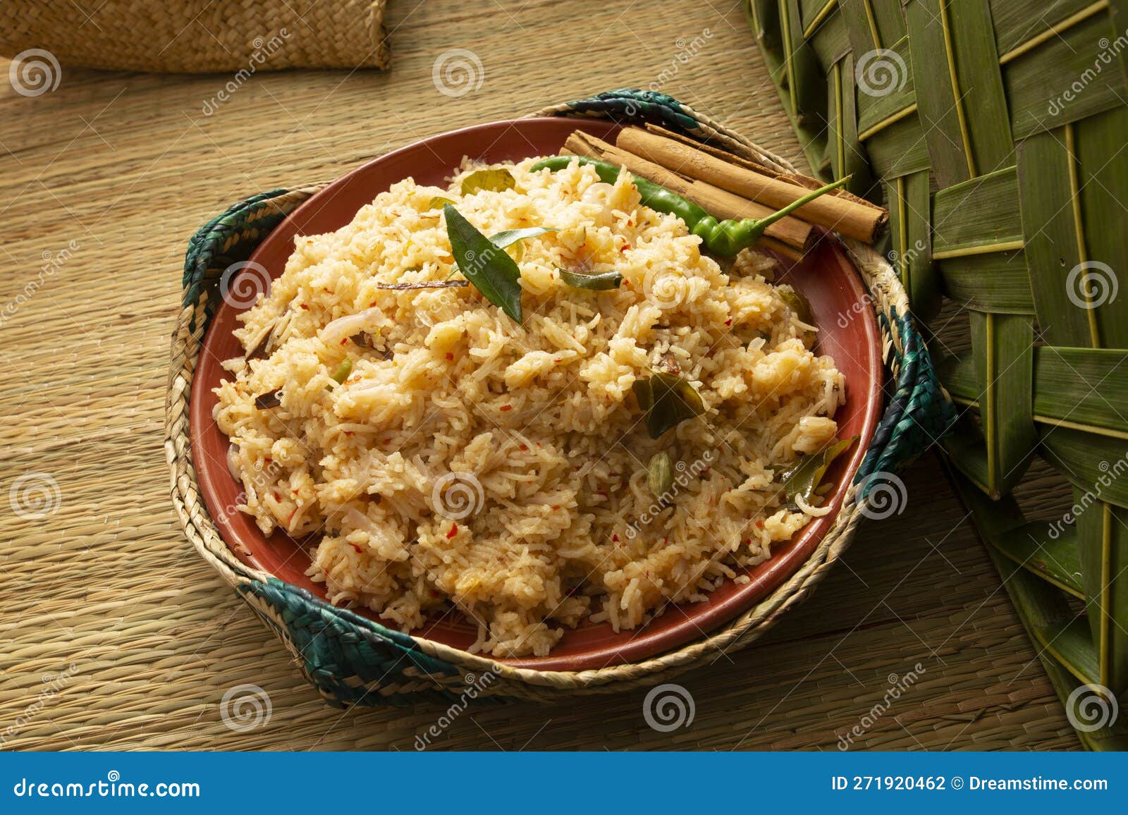 Chili and Spicy White Rice Main Dish Stock Photo - Image of white