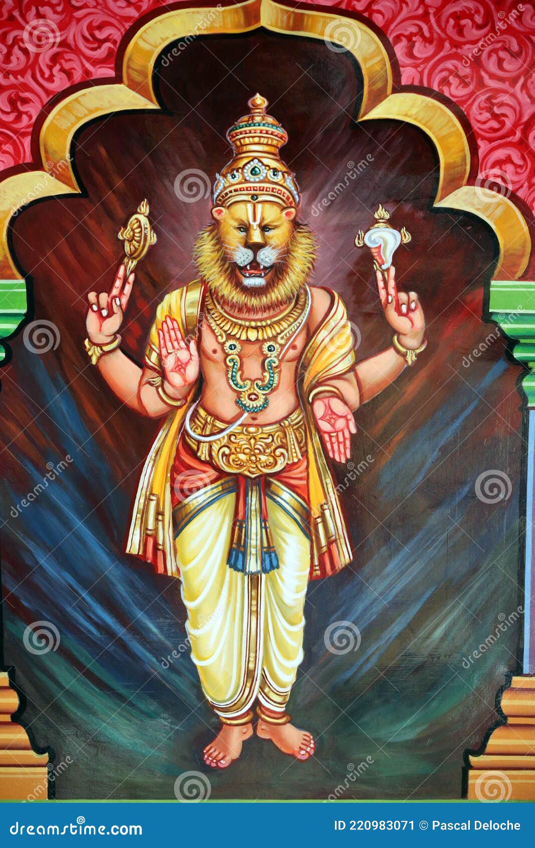 Ảnh đại diện của Vishnu trong đạo Hindu đã được tái hiện đầy chi tiết và sống động trong bức tranh này. Xem ảnh để khám phá tinh túy của văn hóa Hindu, từ những màu sắc tươi trẻ đến các yếu tố tâm linh sâu sắc. Sản phẩm này đã được cải tiến và cập nhật với công nghệ hiện đại để mang đến cho bạn một trải nghiệm truyền cảm hứng nhất.