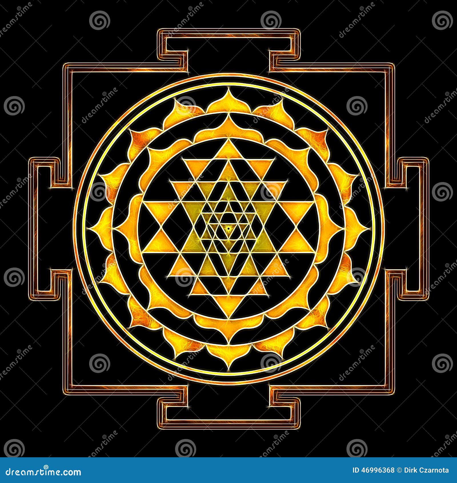 Sri Yantra Chakra stock illustration. Illustration of relaxation - 46996368