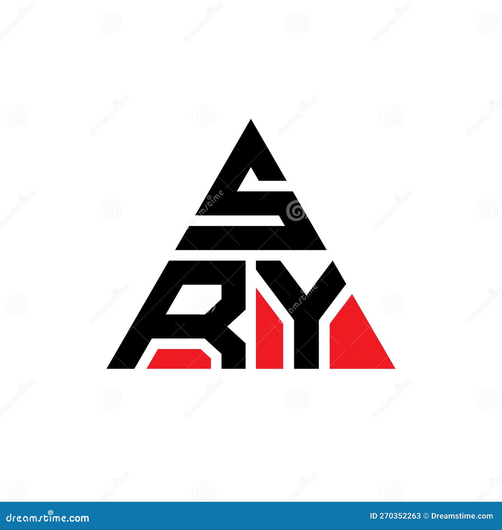 sry triangle letter logo  with triangle . sry triangle logo  monogram. sry triangle  logo template with red