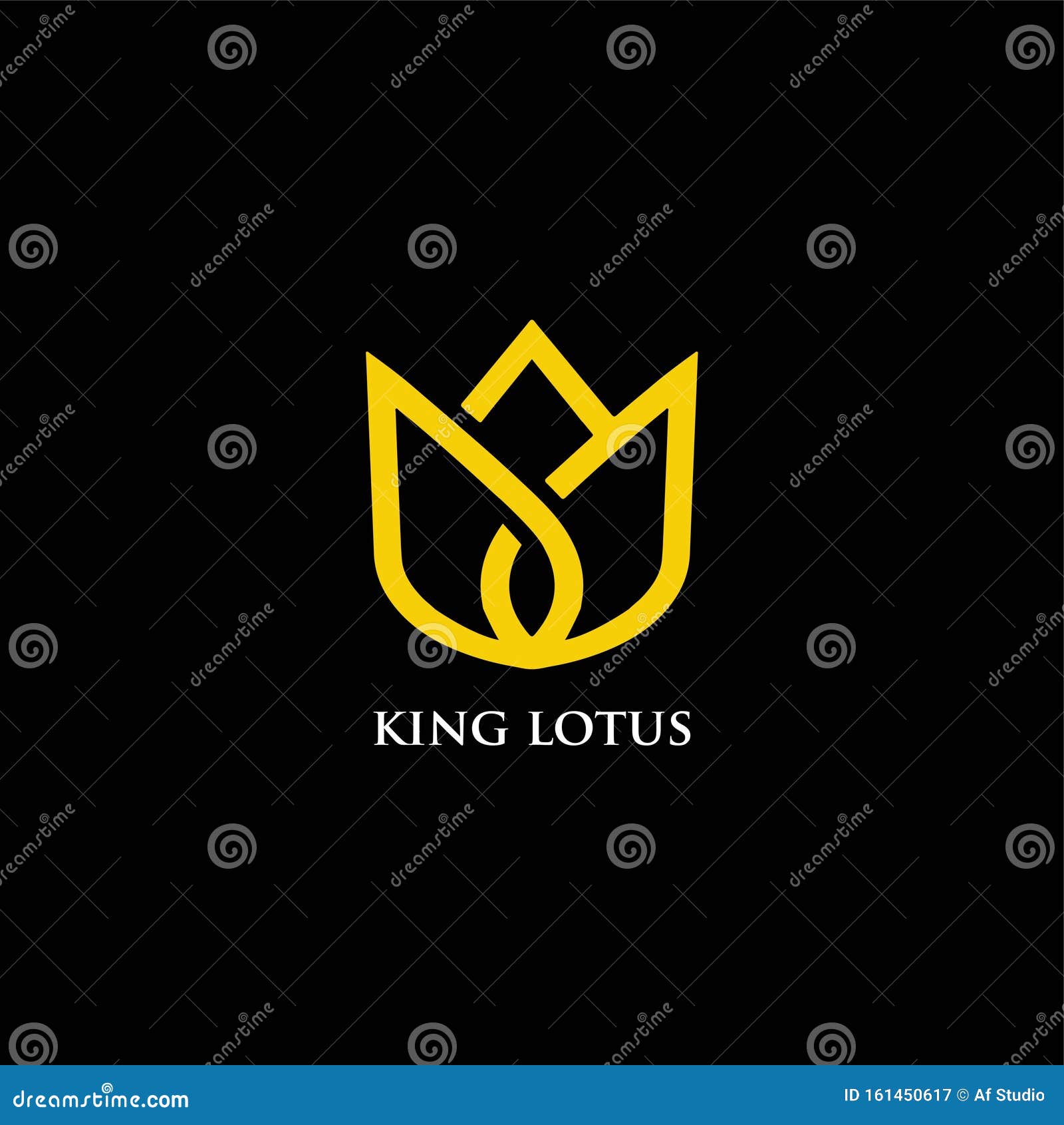 King Lotus Flower Logo Design Vector Stock Vector Illustration of