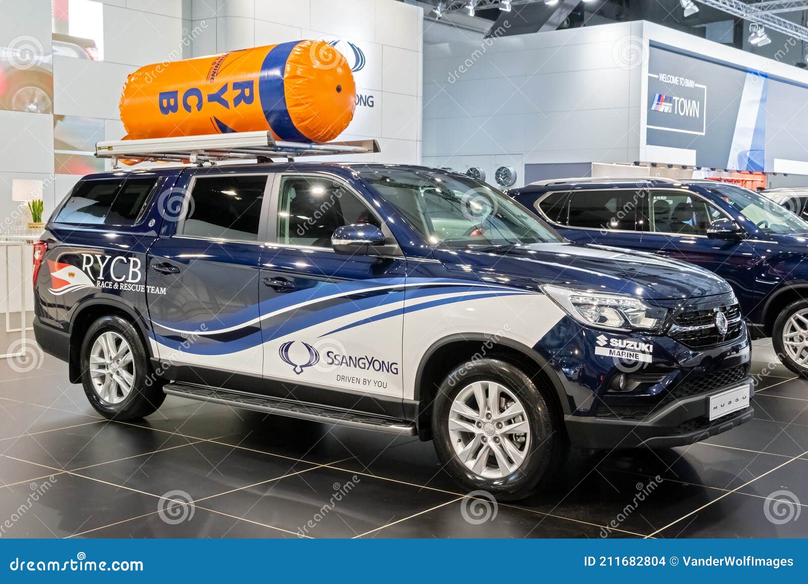 SsangYong Musso Car at the Brussels Autosalon Motor Show. Belgium - January  18, 2019 Editorial Stock Image - Image of drive, royal: 211682804