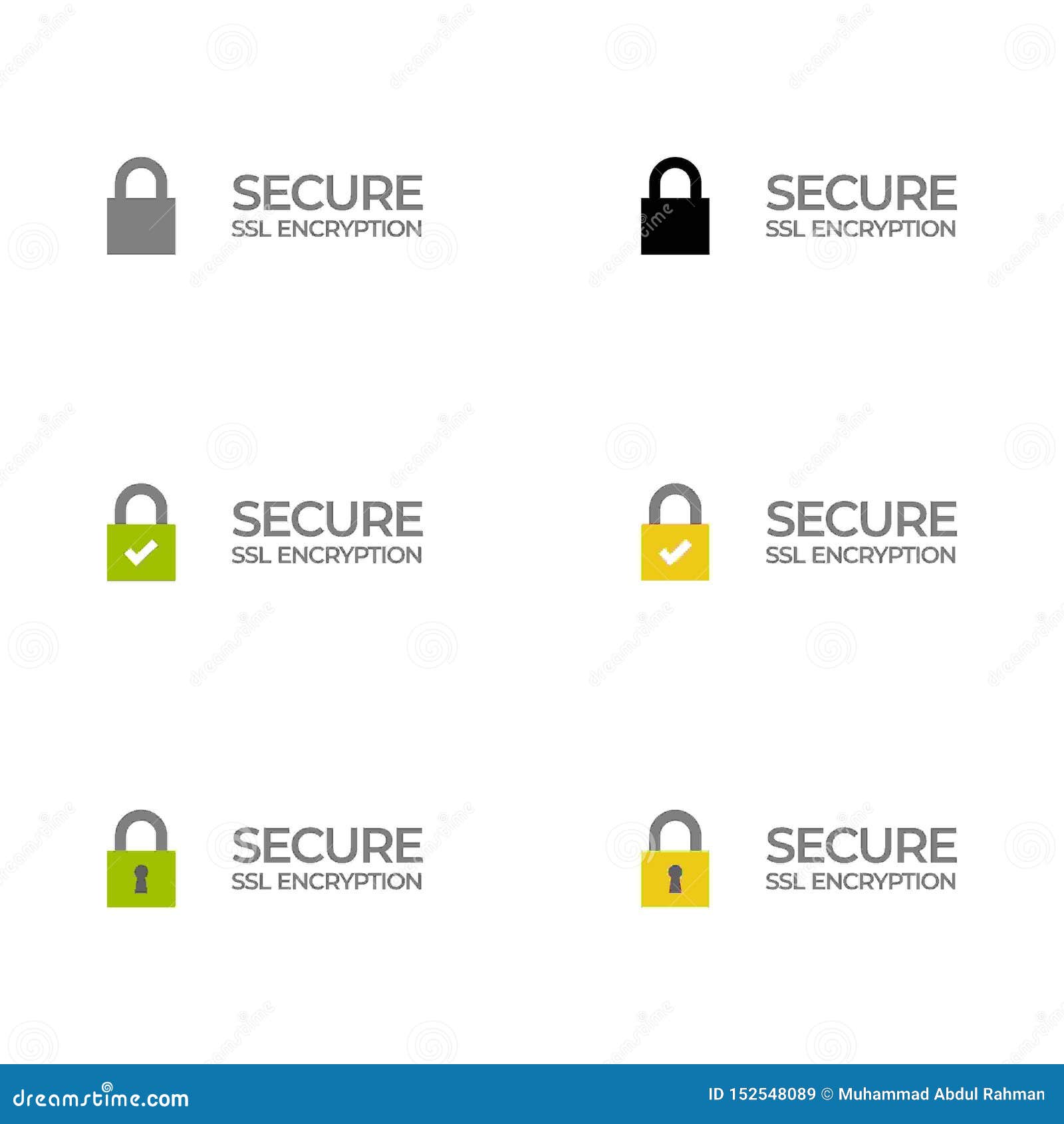 ssl certificate bar/ button/ tag with lock