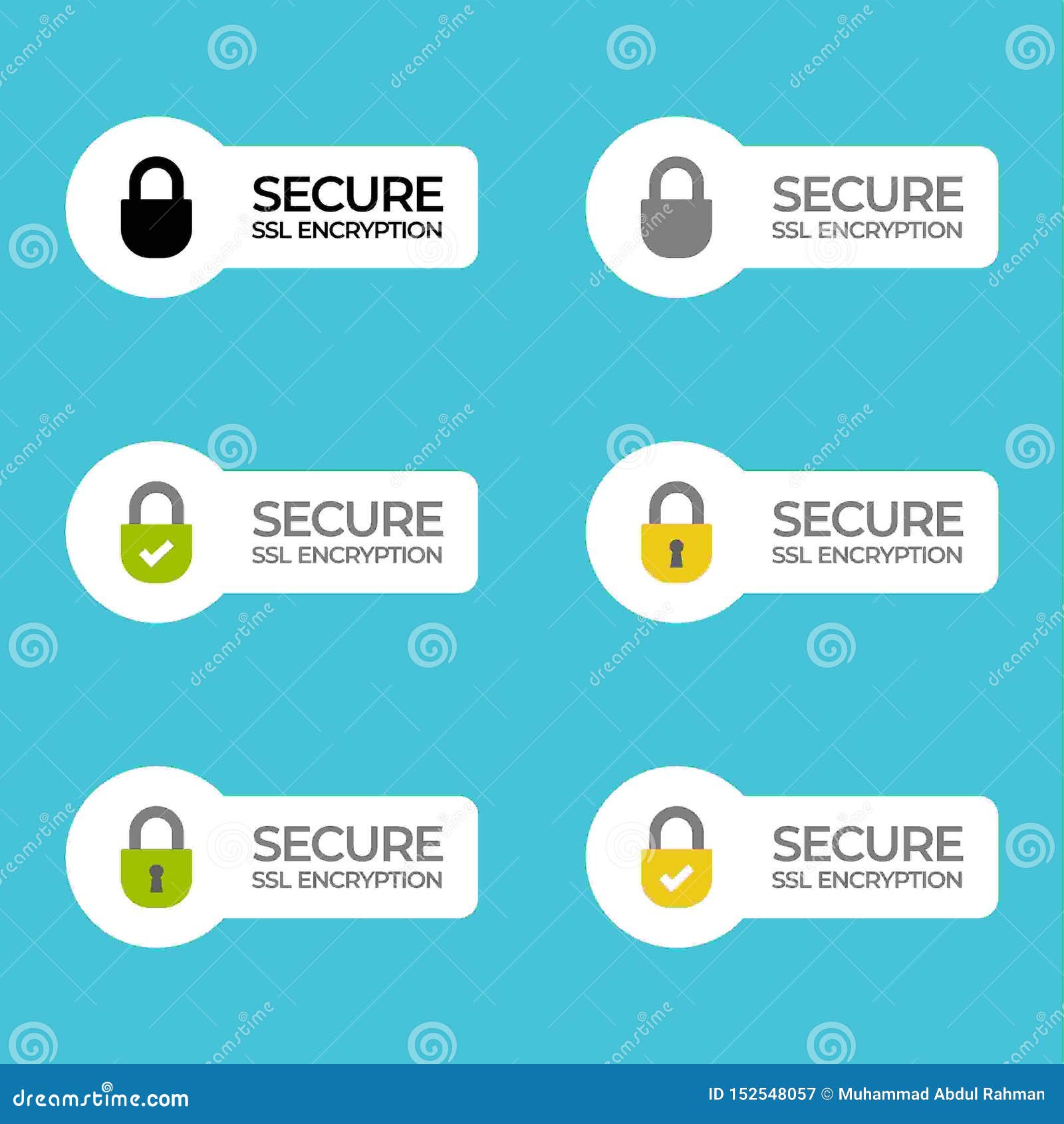 ssl certificate bar/ button/ tag with lock