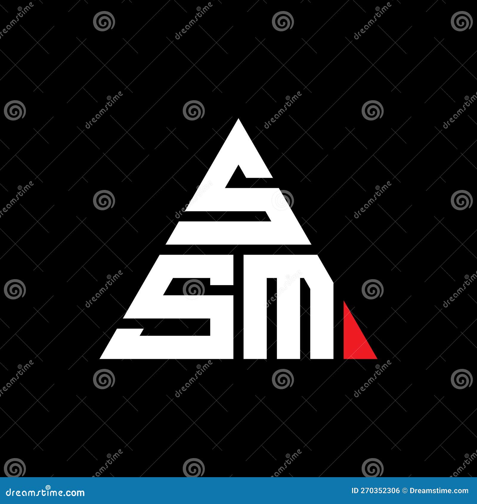 ssm triangle letter logo  with triangle . ssm triangle logo  monogram. ssm triangle  logo template with red