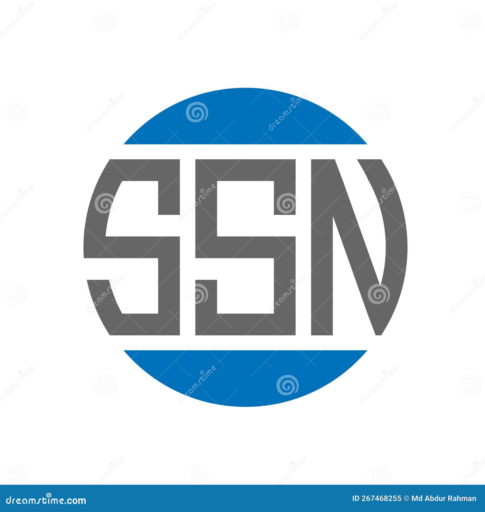 ssn letter logo  on white background. ssn creative initials circle logo concept. ssn letter 