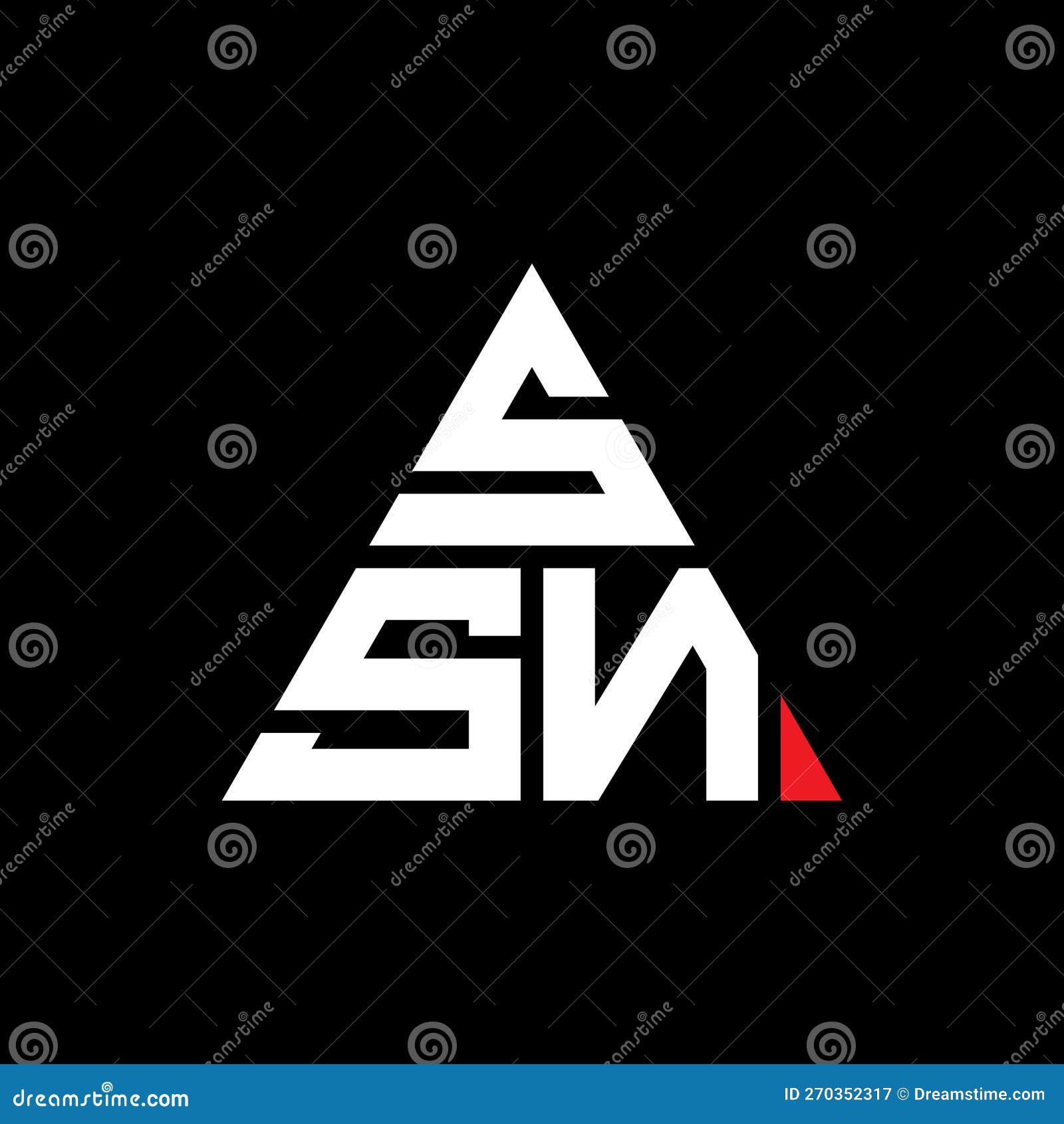 ssn triangle letter logo  with triangle . ssn triangle logo  monogram. ssn triangle  logo template with red