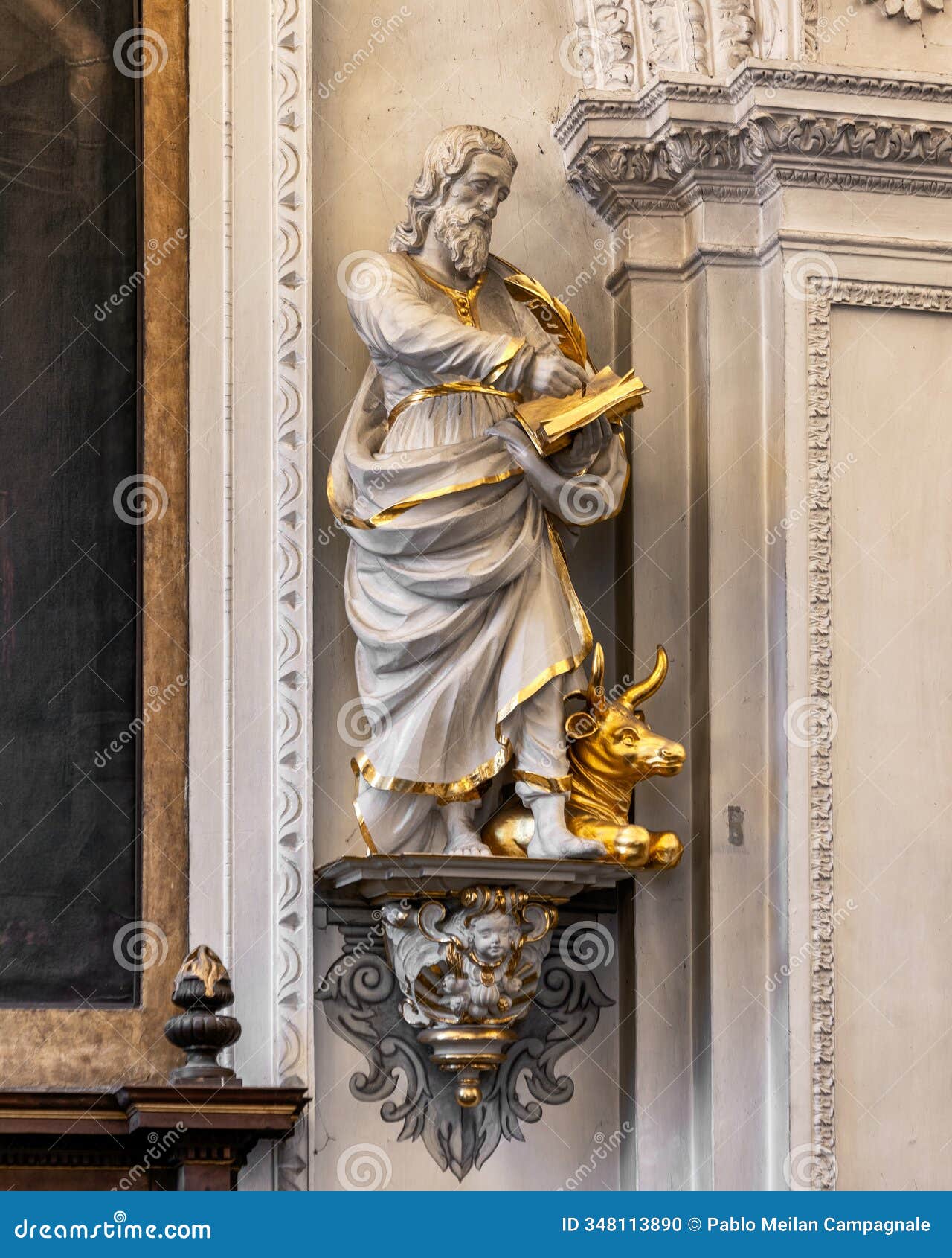 the beautiful interior of the sankt andreas church in the old town of duesseldorf, nrw, germany