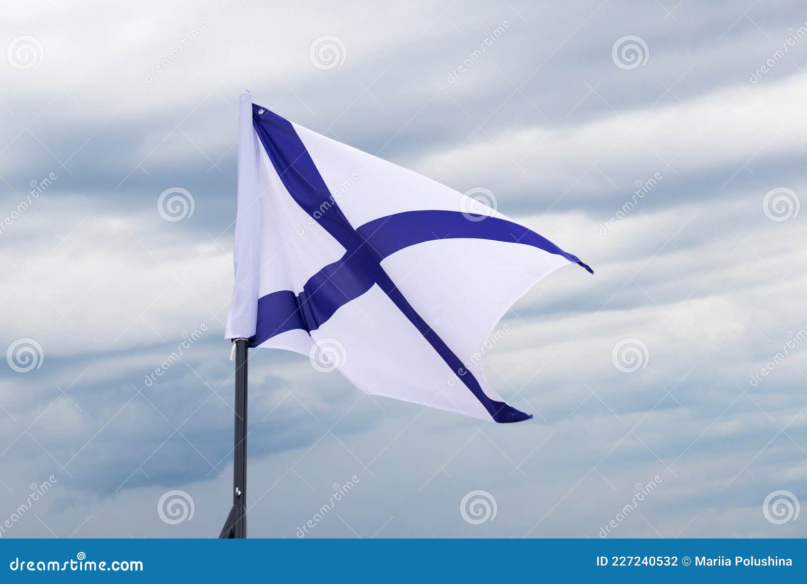 blue white flag with cross