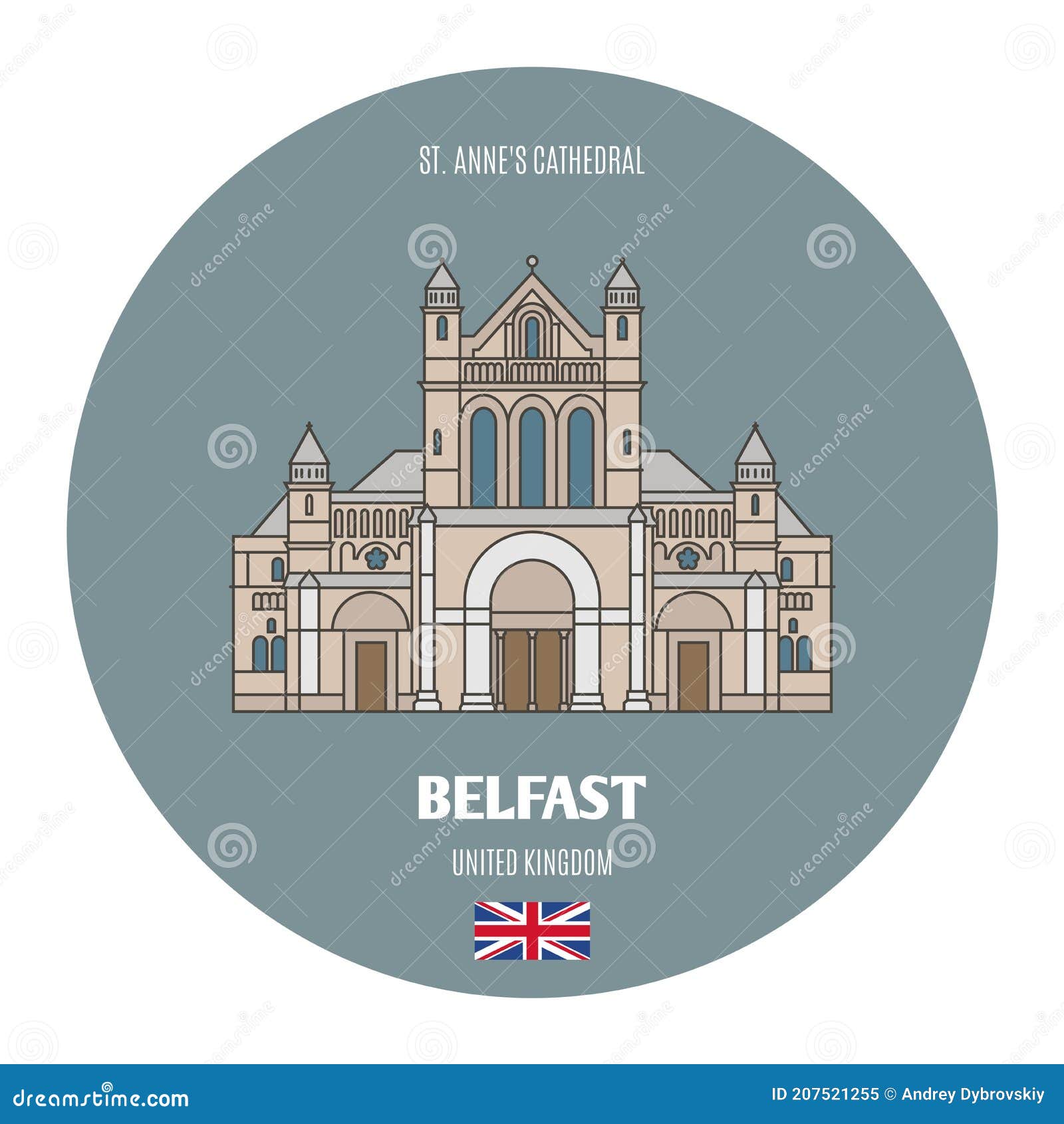 St. Anne Cathedral in Belfast, UK Stock Vector - Illustration of ...