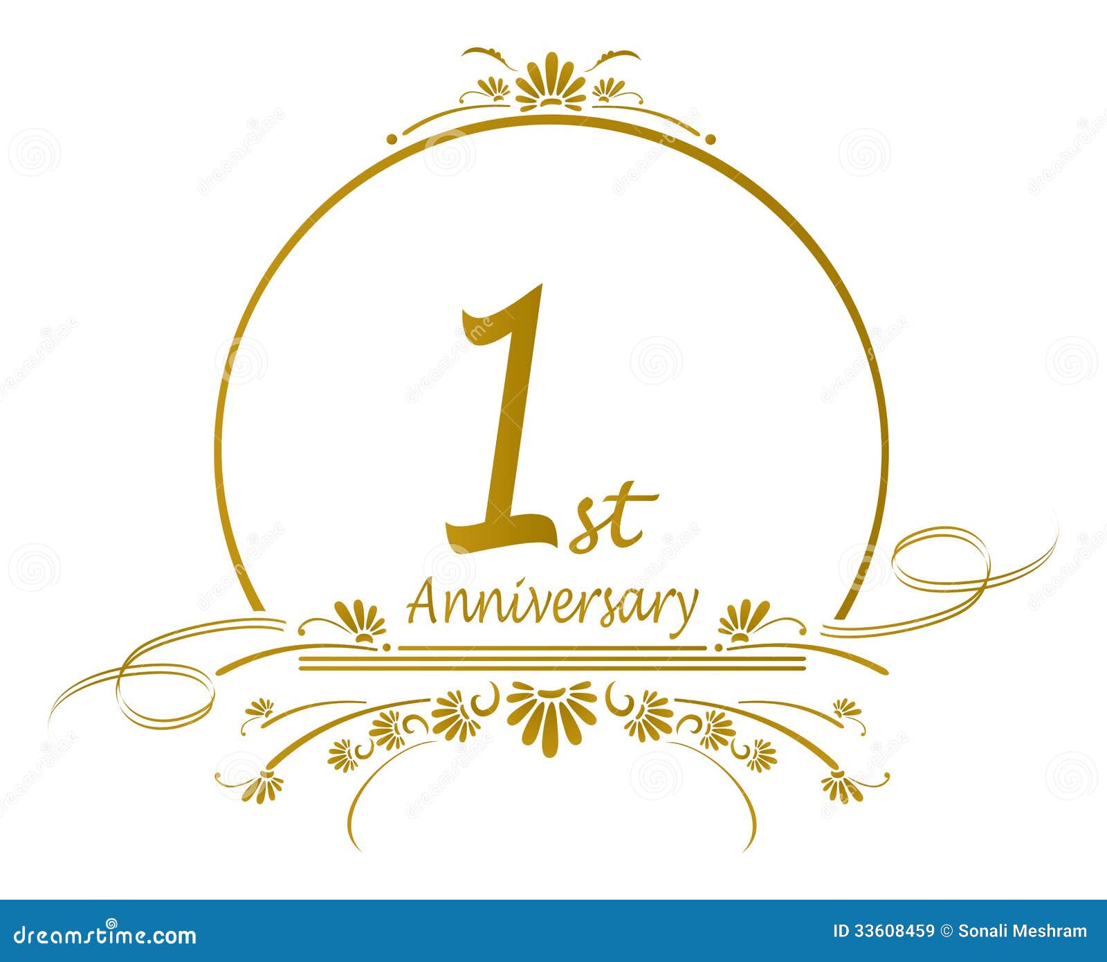  1st  Anniversary  design stock vector Illustration of 