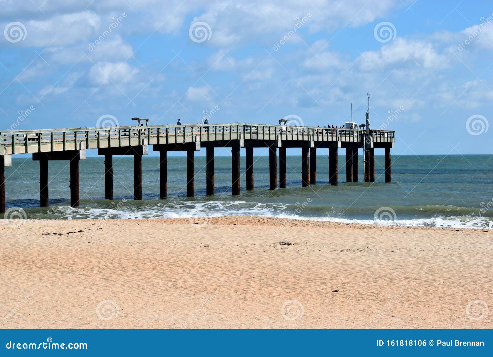 St. Augustine Beach, Florida Fishing PIer Stock Photo - Image of