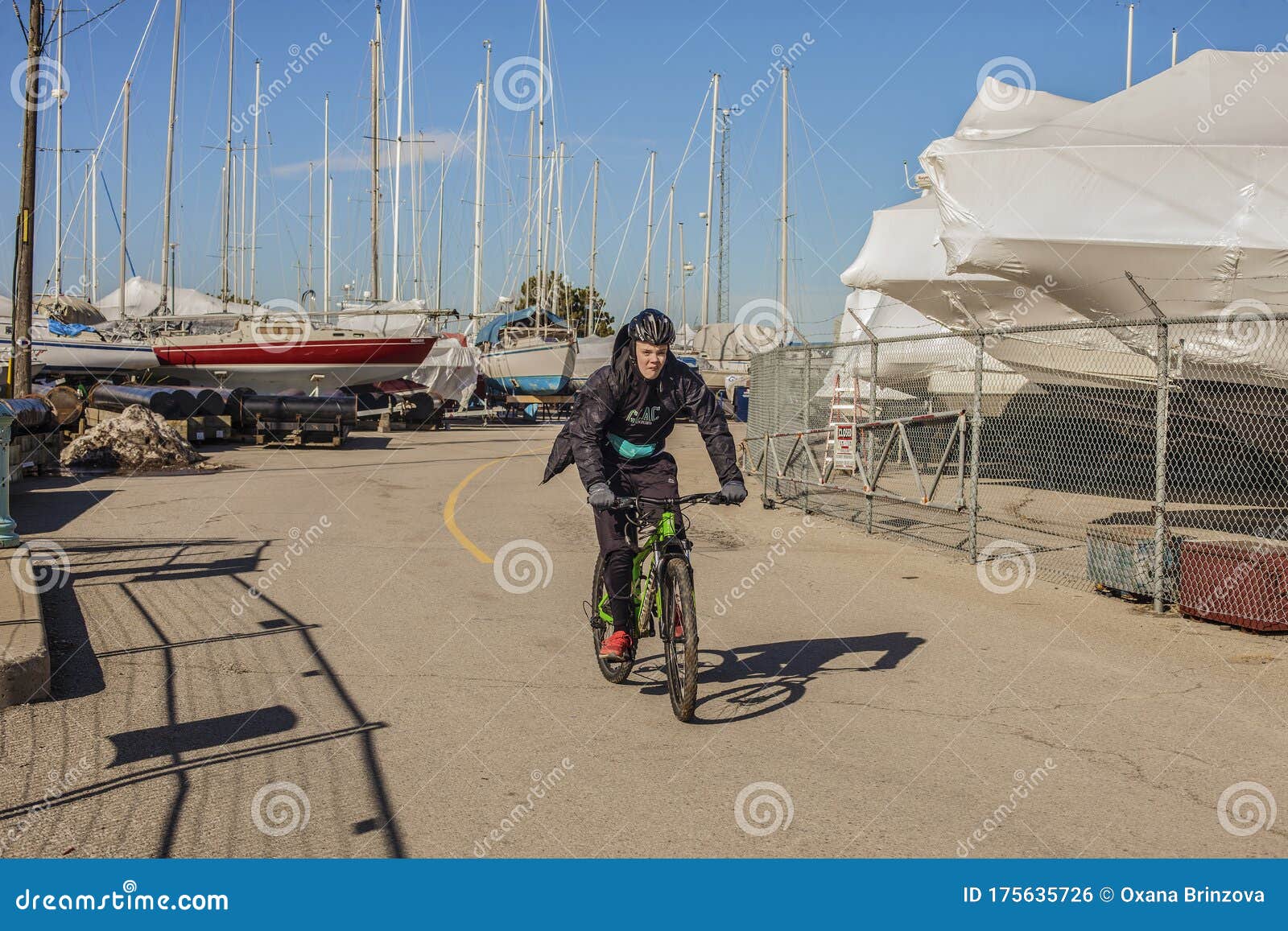 St.Catharines, Canada- 03/09/2020; A Teenager Rides A ...